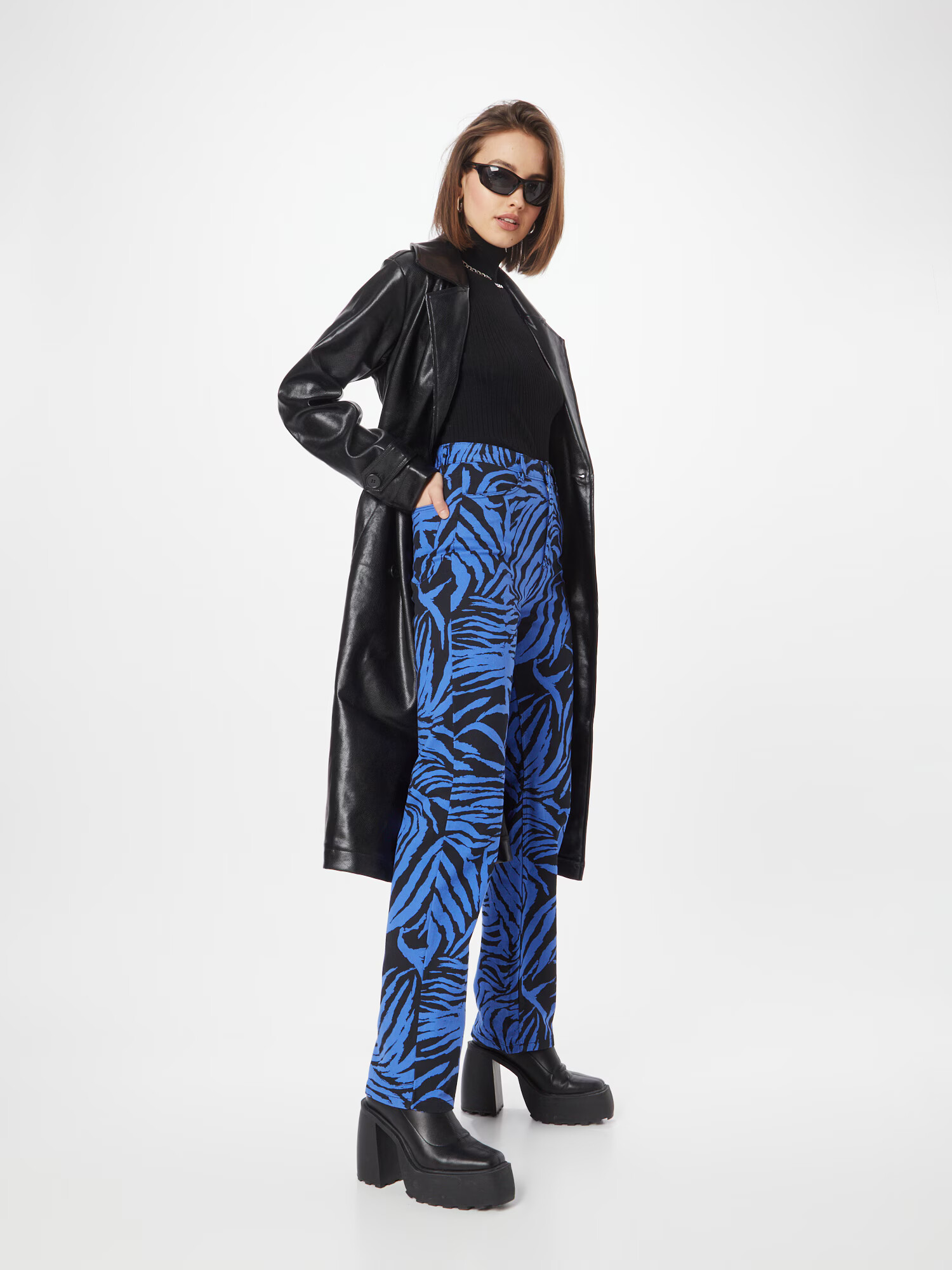 Monki Pantaloni albastru cobalt / albastru regal - Pled.ro