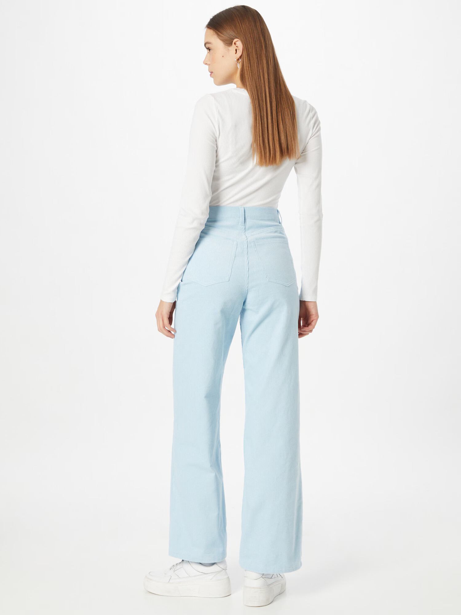 Monki Pantaloni albastru deschis - Pled.ro