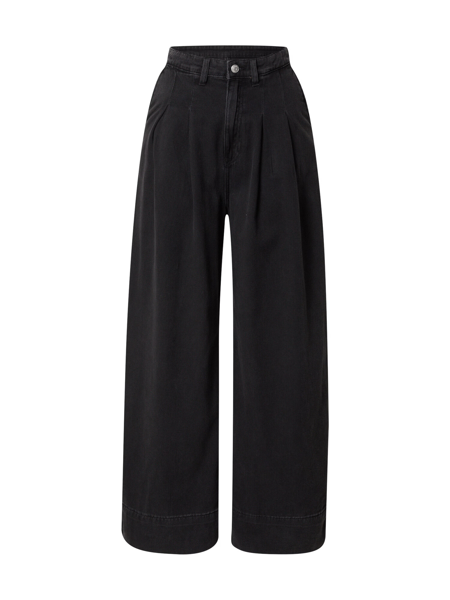 Monki Pantaloni cu cute negru denim - Pled.ro