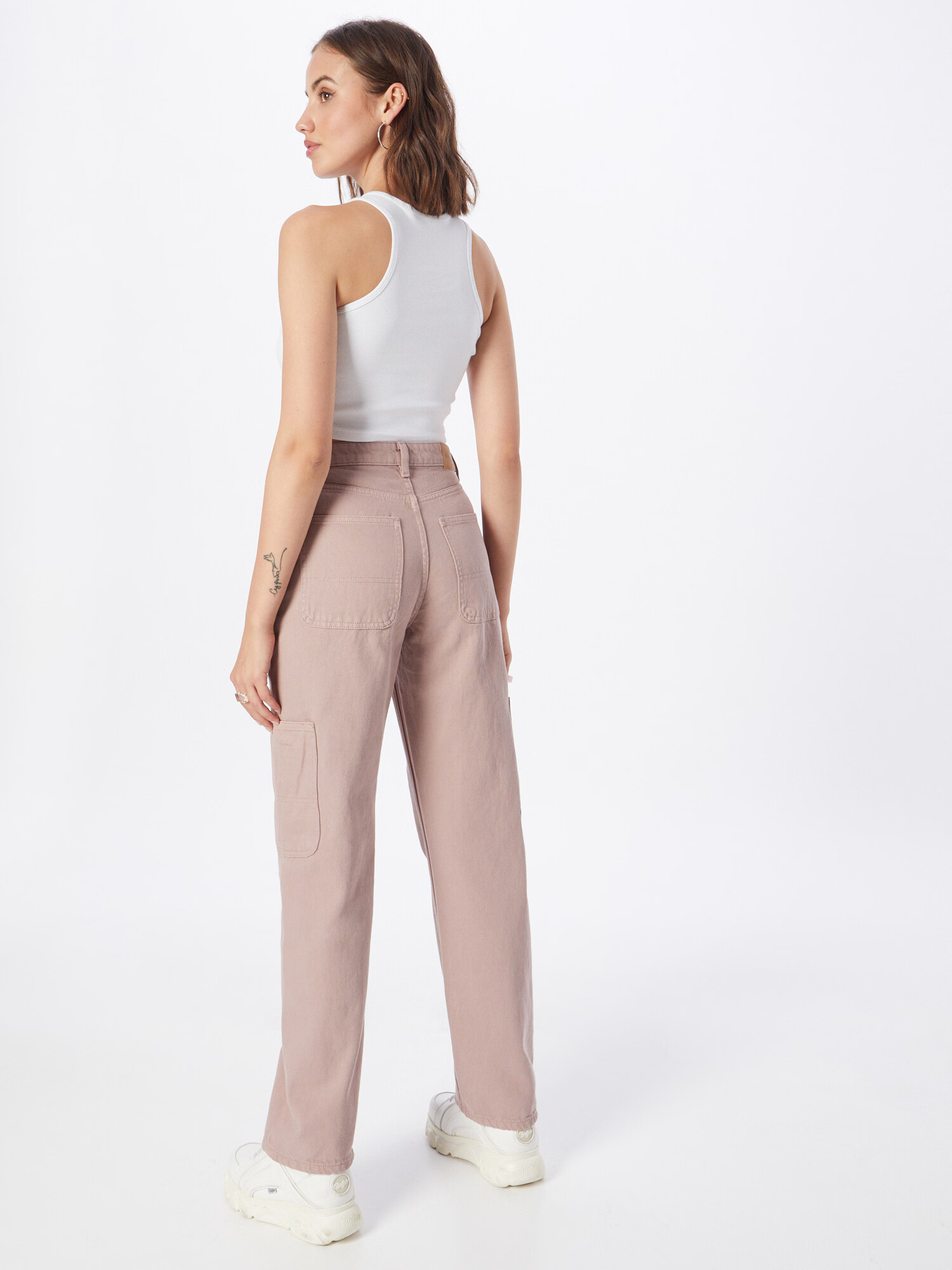 Monki Pantaloni eleganți mauve - Pled.ro