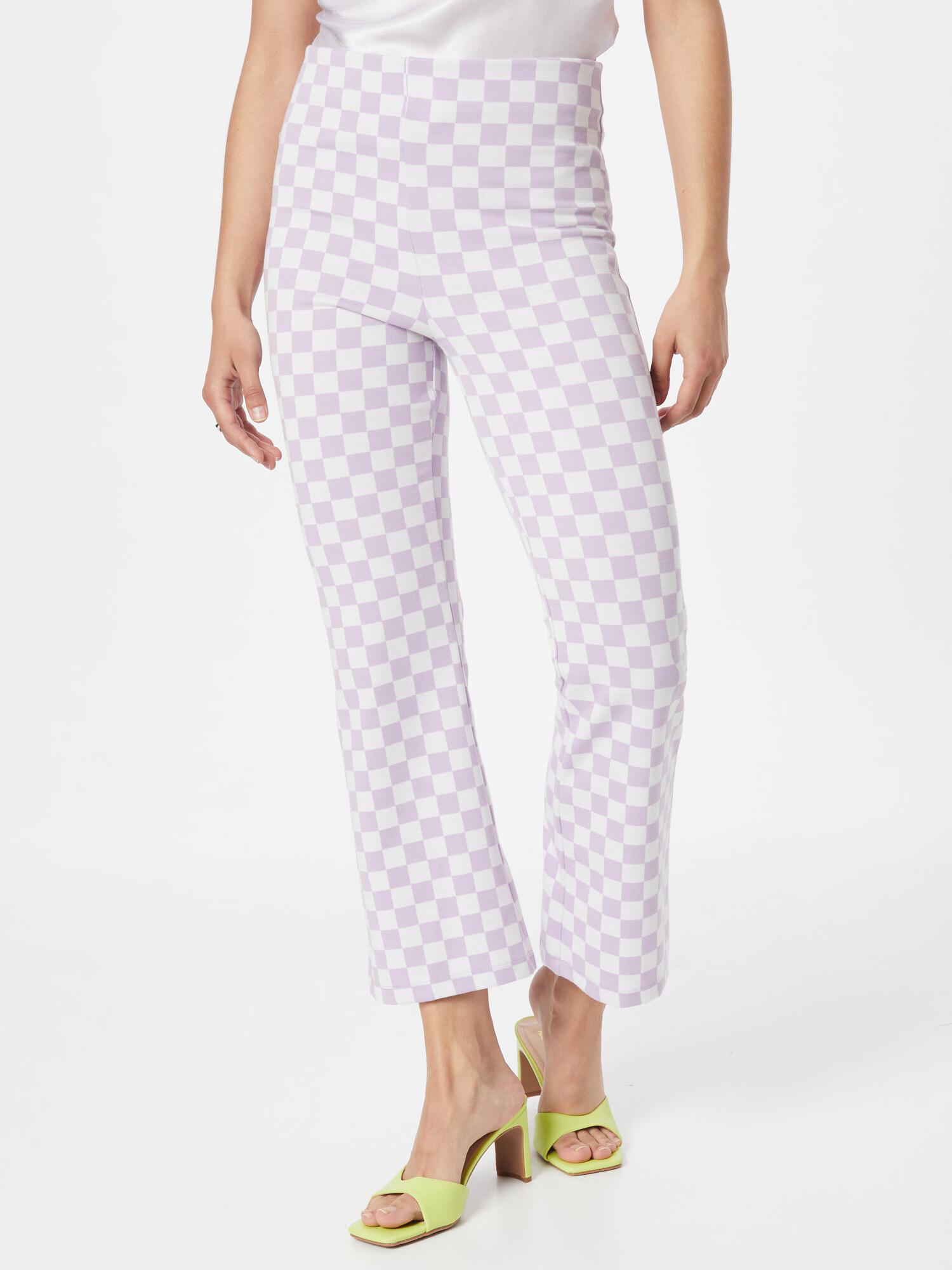 Monki Pantaloni mov pastel / alb - Pled.ro