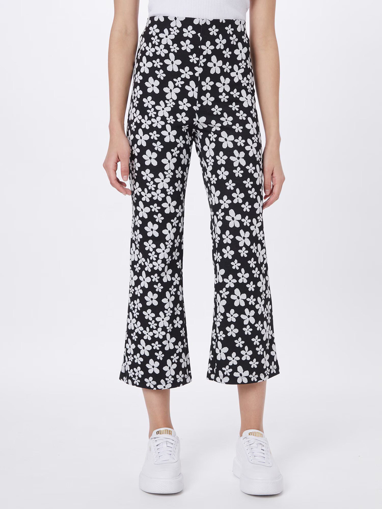 Monki Pantaloni negru / alb - Pled.ro