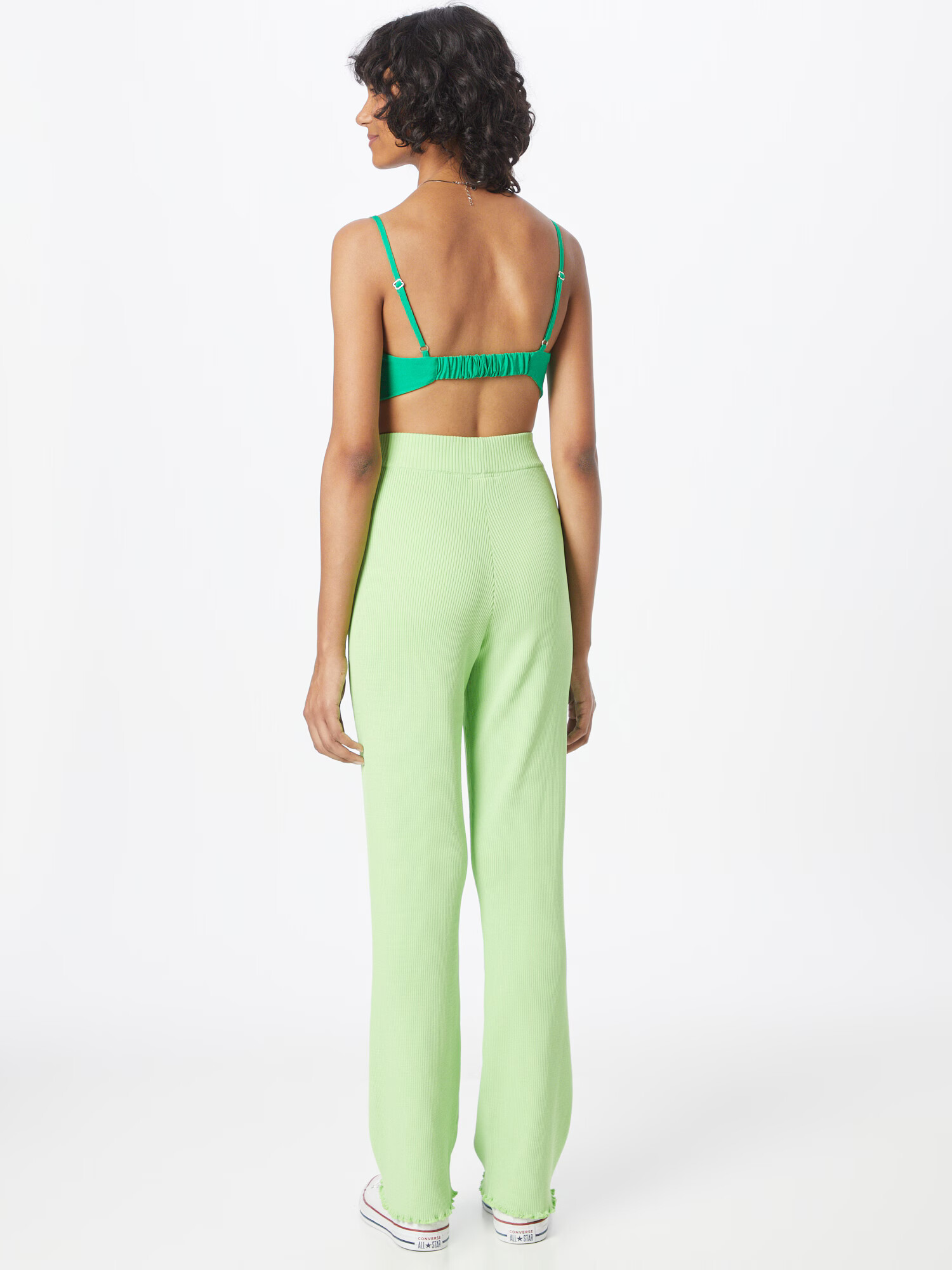 Monki Pantaloni verde deschis - Pled.ro