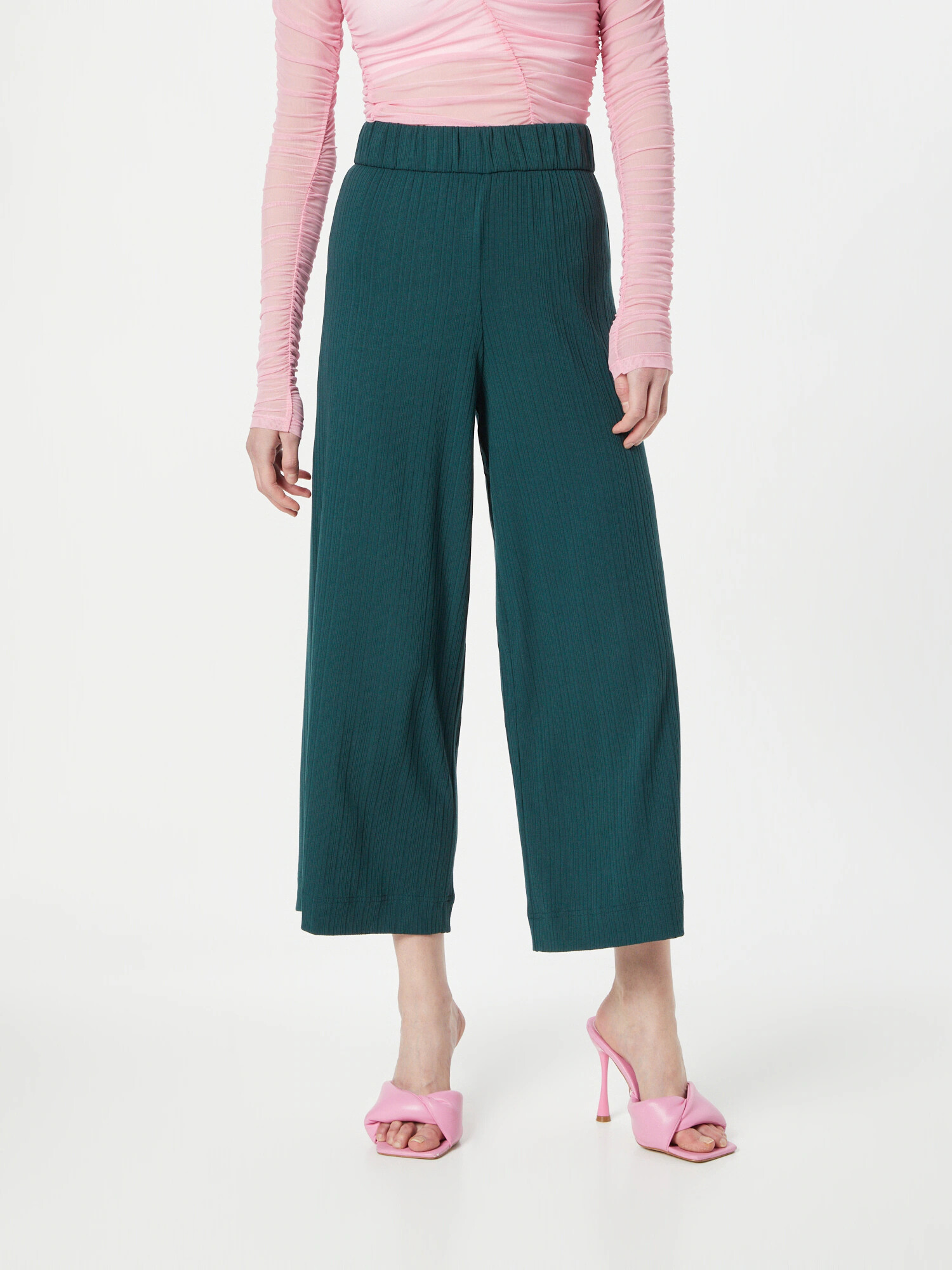 Monki Pantaloni verde - Pled.ro