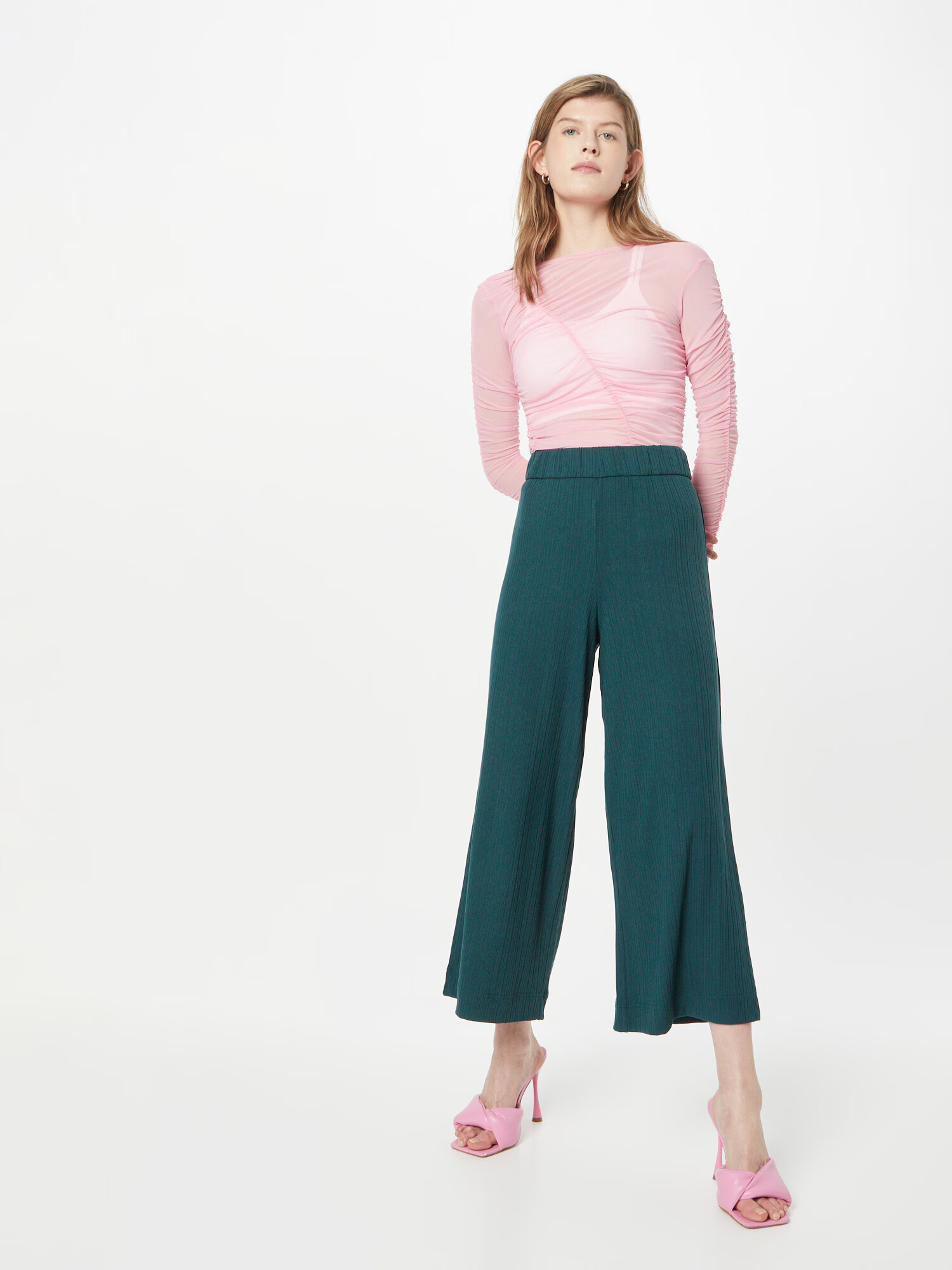 Monki Pantaloni verde - Pled.ro