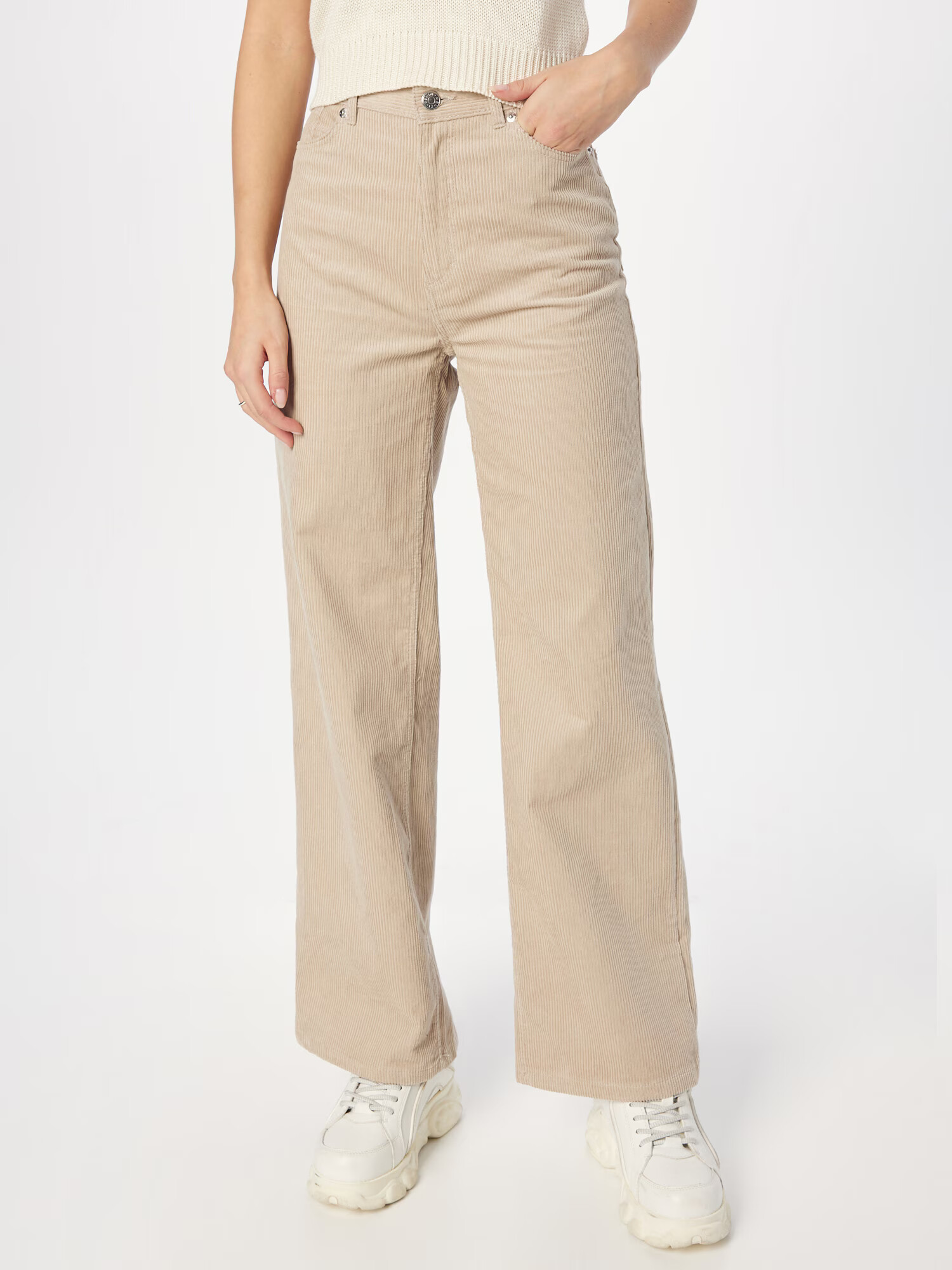 Monki Pantaloni culoarea pielii - Pled.ro