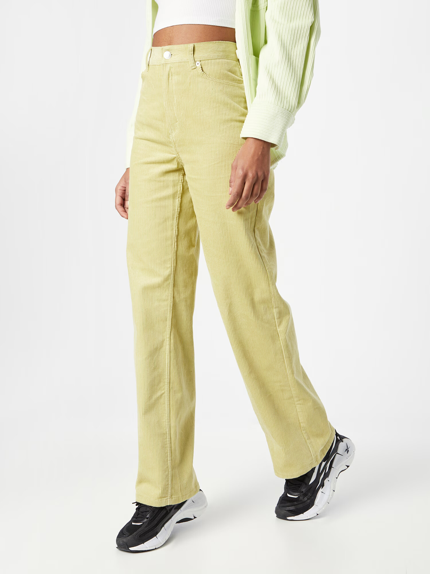 Monki Pantaloni verde deschis - Pled.ro