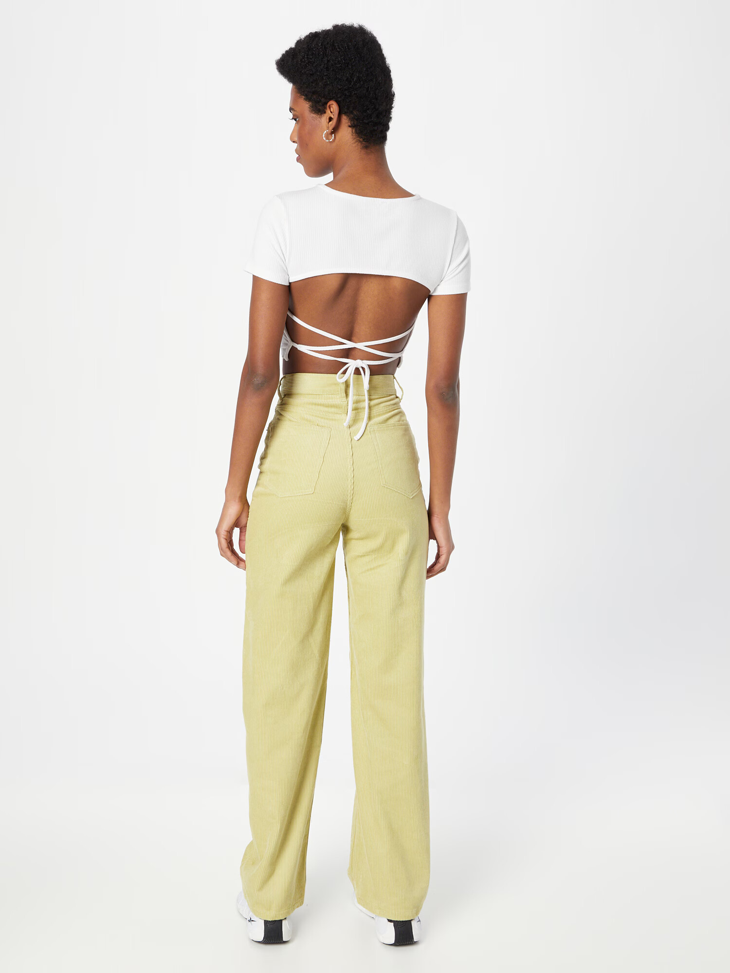 Monki Pantaloni verde deschis - Pled.ro