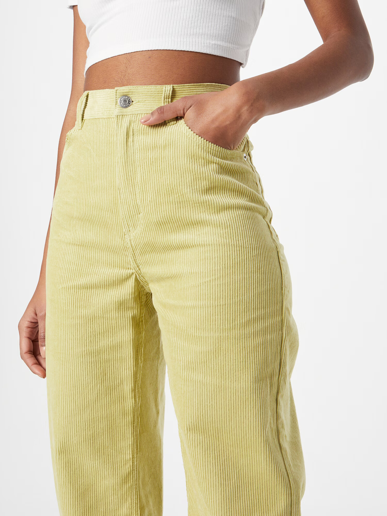 Monki Pantaloni verde deschis - Pled.ro