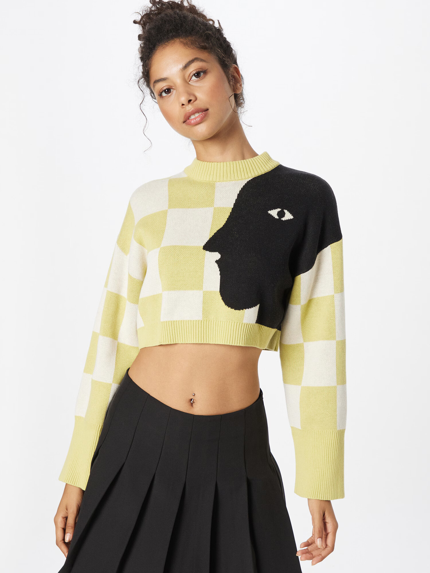 Monki Pulover oliv / negru / alb - Pled.ro