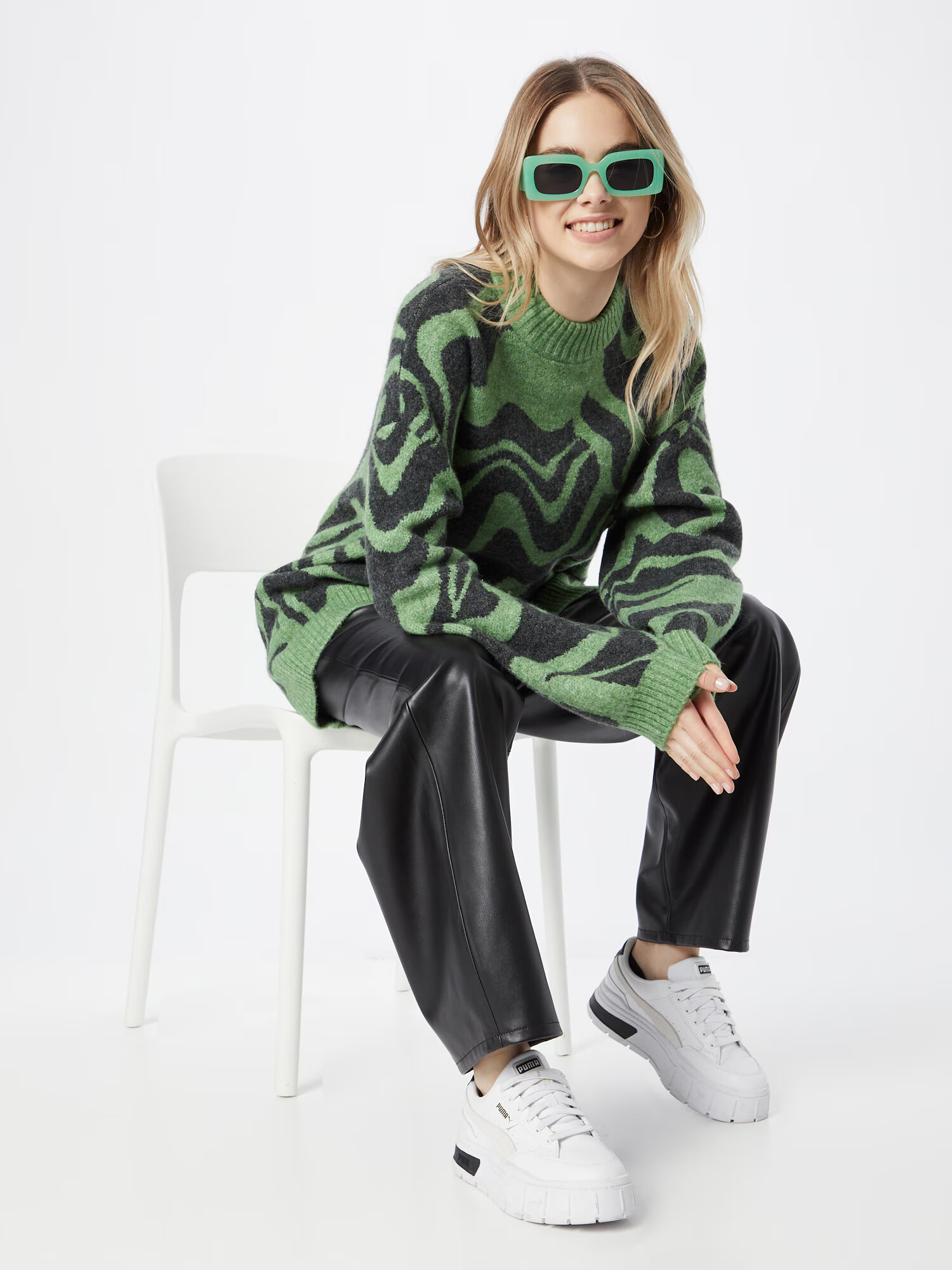 Monki Pulover verde / negru - Pled.ro