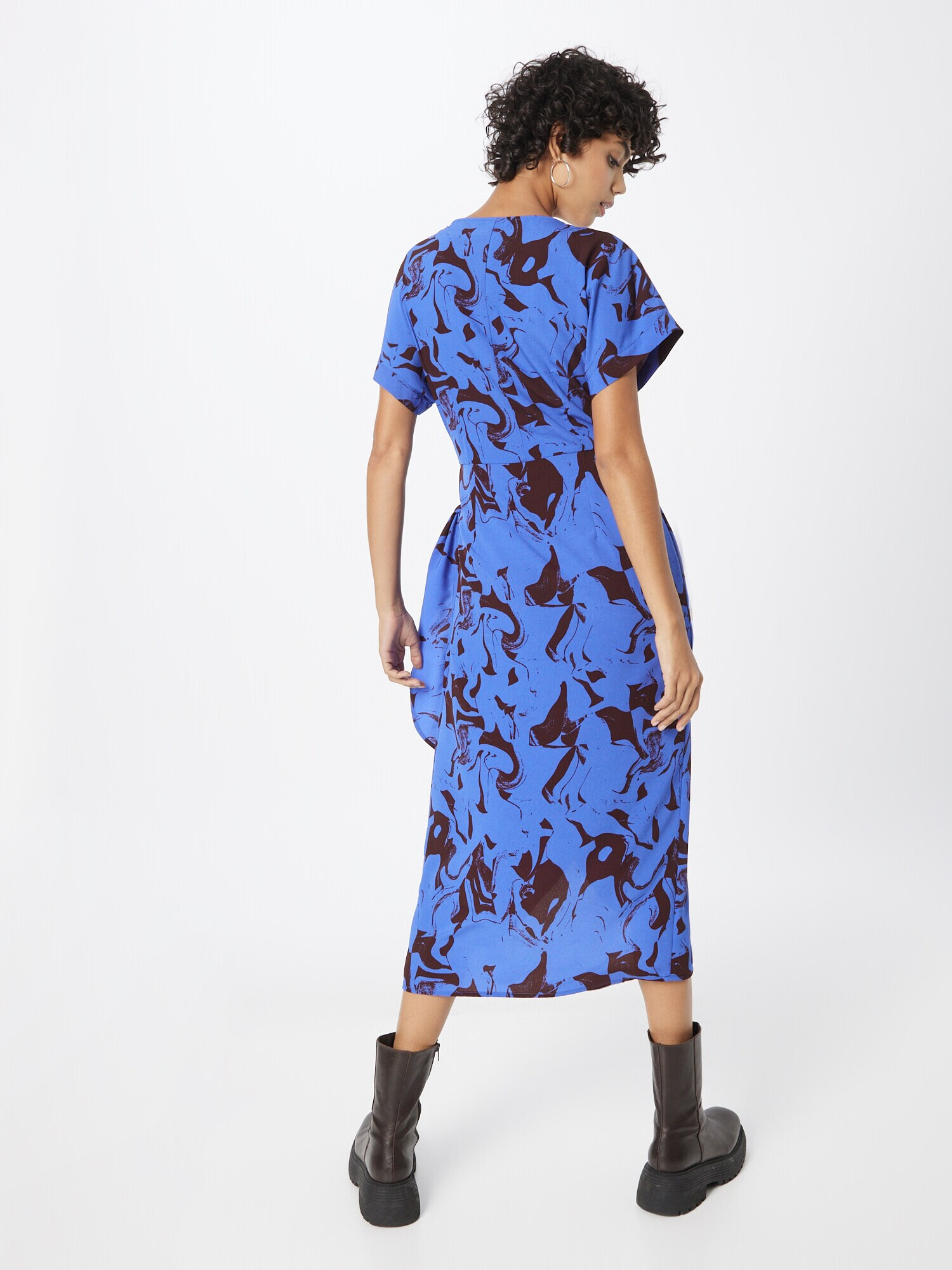 Monki Rochie albastru / ciocolatiu - Pled.ro