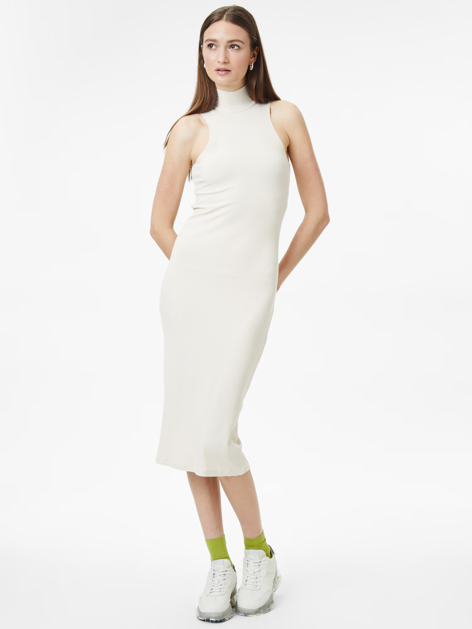 Monki Rochie alb natural - Pled.ro