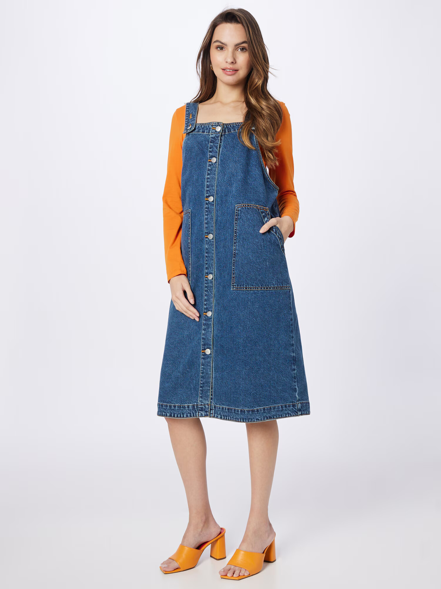 Monki Rochie albastru denim - Pled.ro