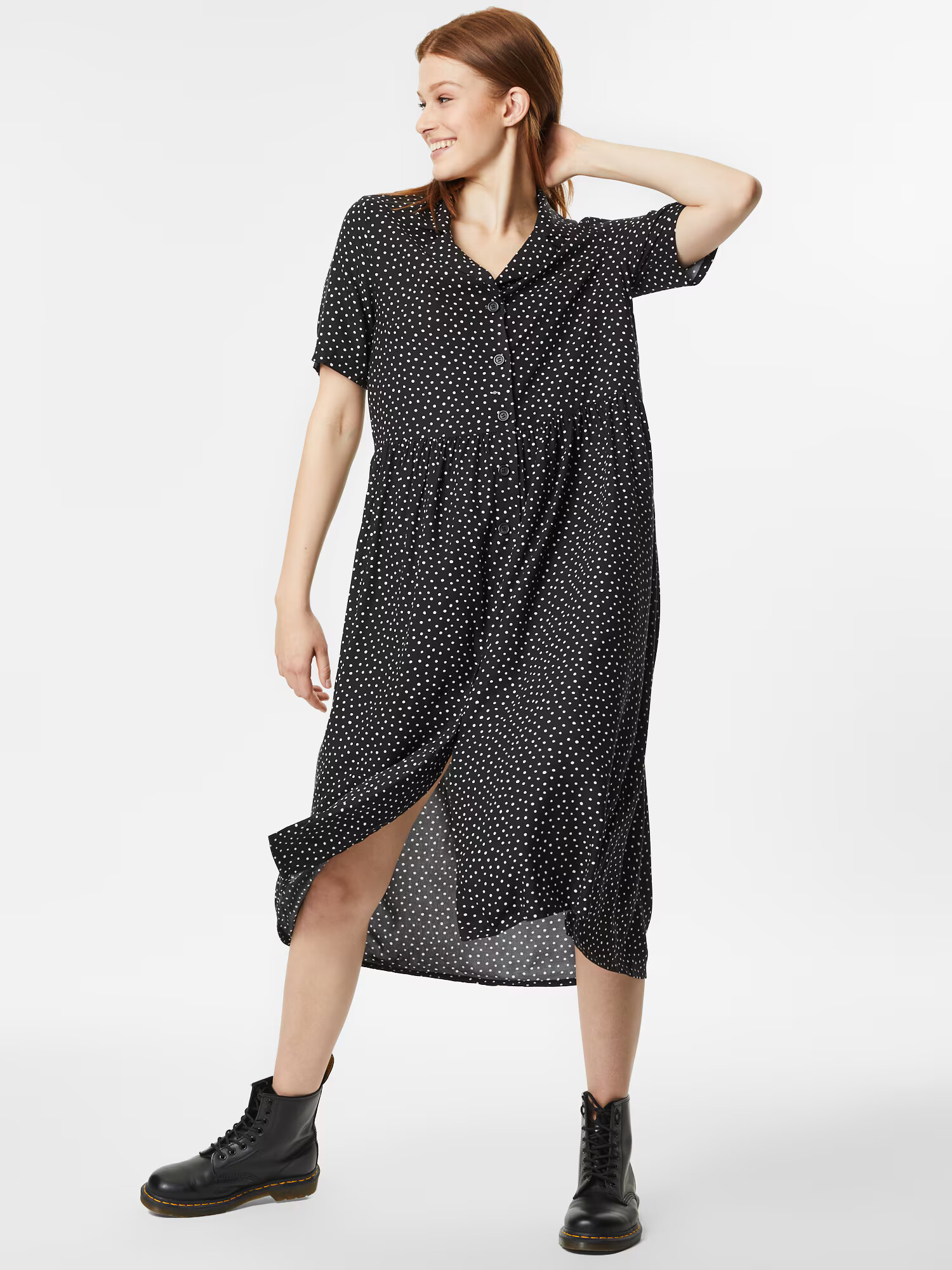 Monki Rochie negru / alb - Pled.ro