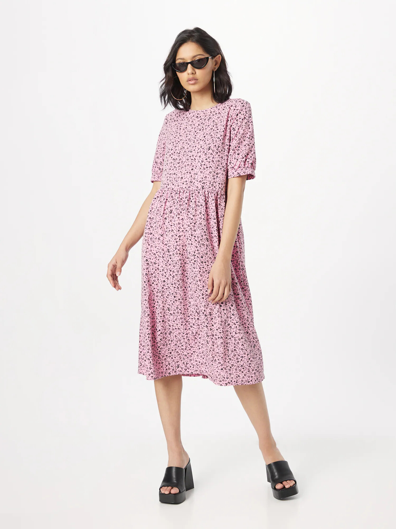 Monki Rochie roz deschis / negru - Pled.ro