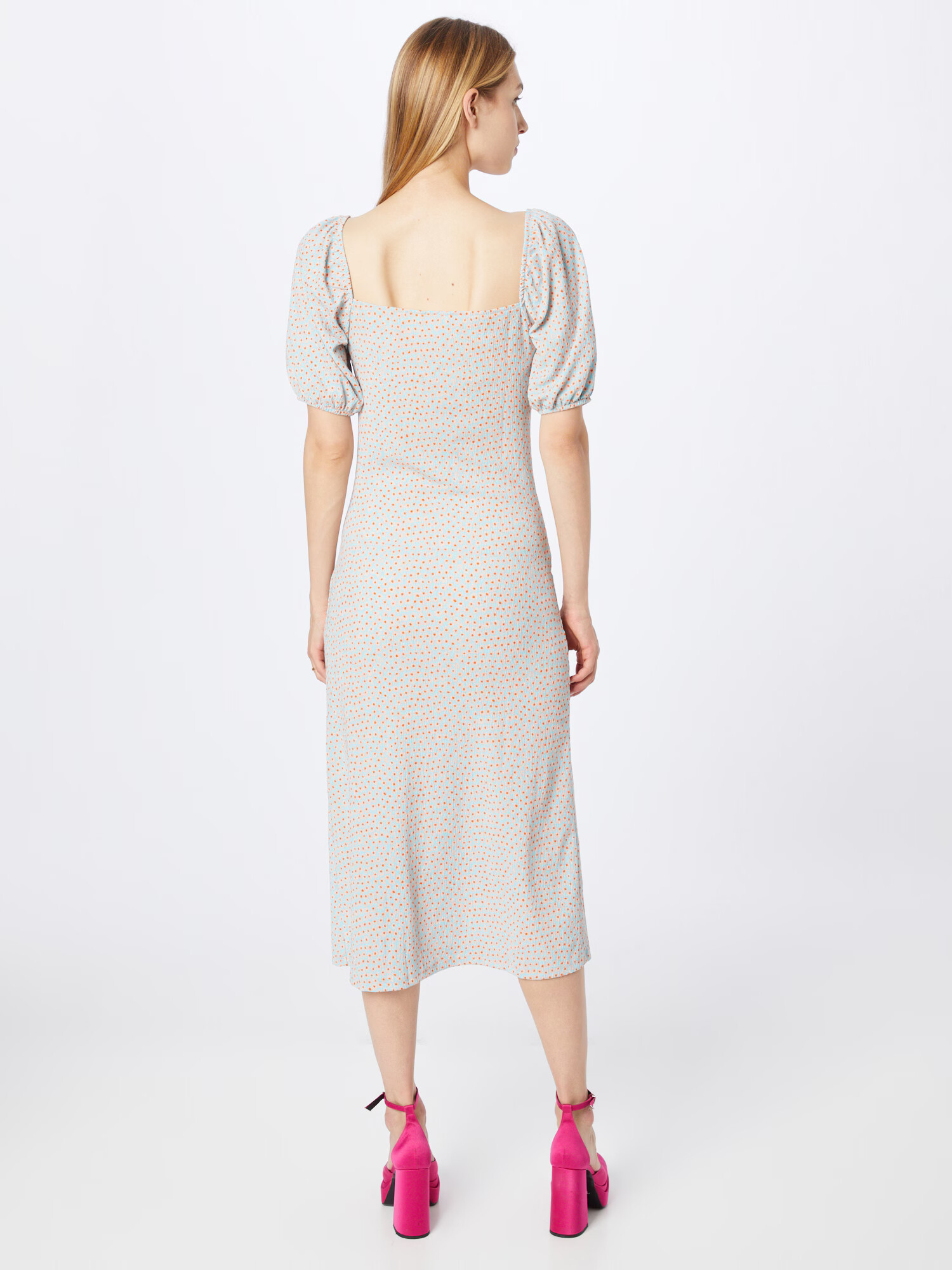 Monki Rochie albastru deschis / portocaliu / roz - Pled.ro