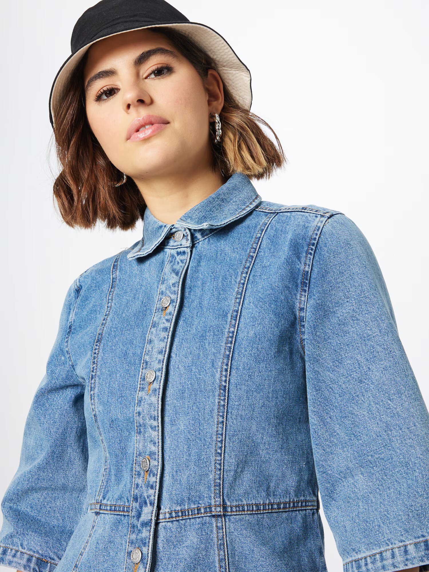 Monki Rochie albastru denim - Pled.ro