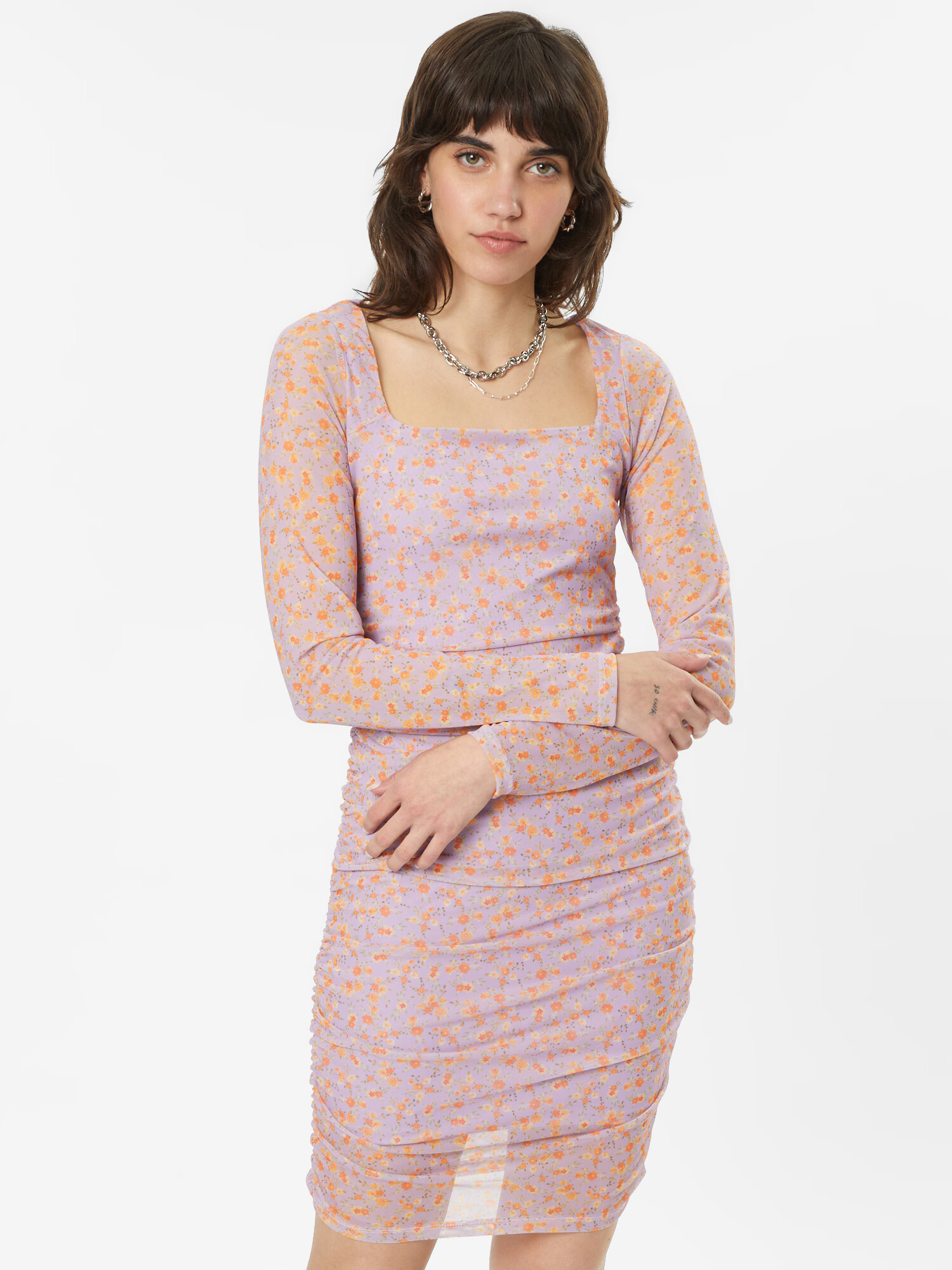 Monki Rochie galben / verde deschis / mov pastel / portocaliu - Pled.ro