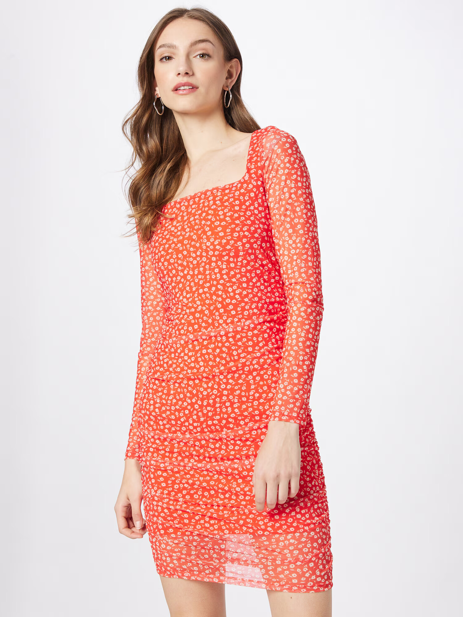 Monki Rochie portocaliu / alb - Pled.ro