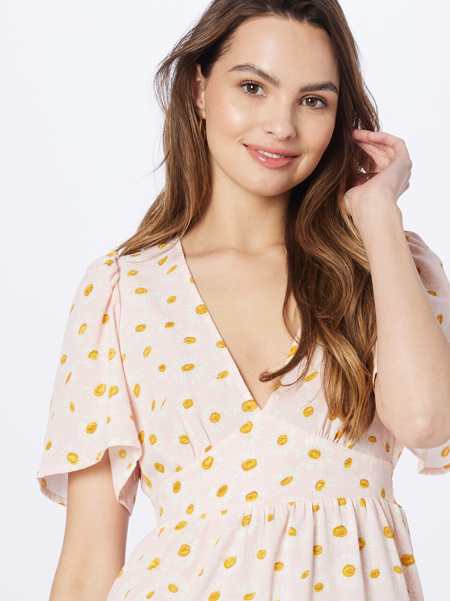 Monki Rochie galben / roz deschis / alb - Pled.ro