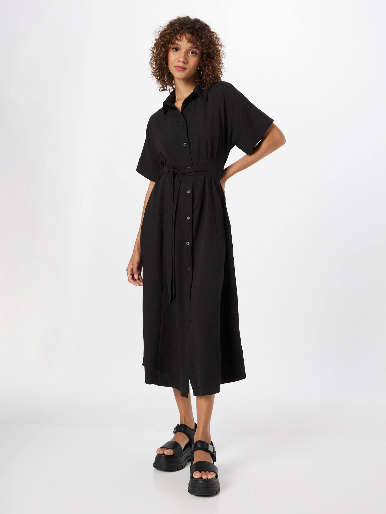 Monki Rochie tip bluză negru - Pled.ro