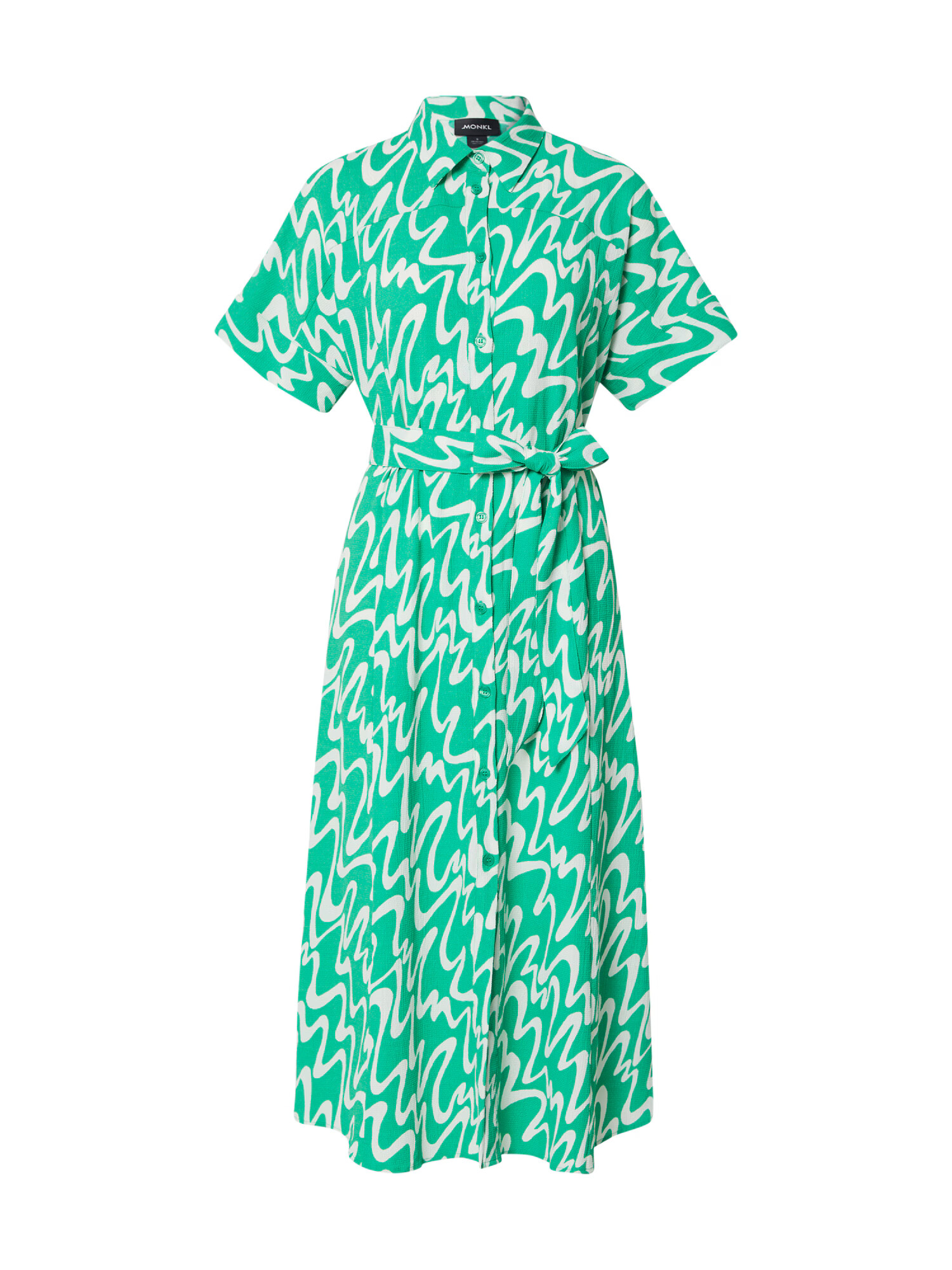 Monki Rochie tip bluză verde / alb - Pled.ro