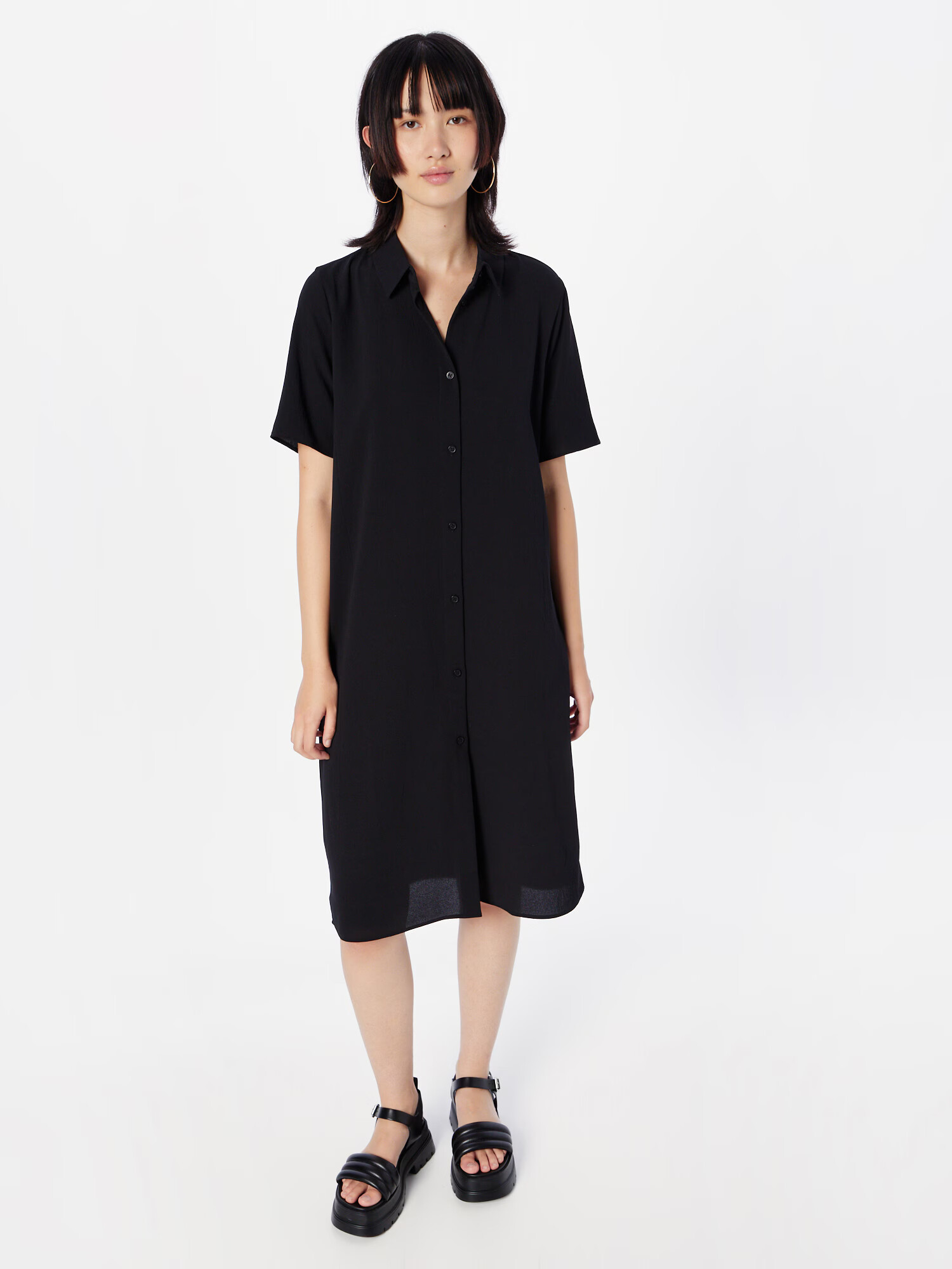 Monki Rochie tip bluză negru - Pled.ro