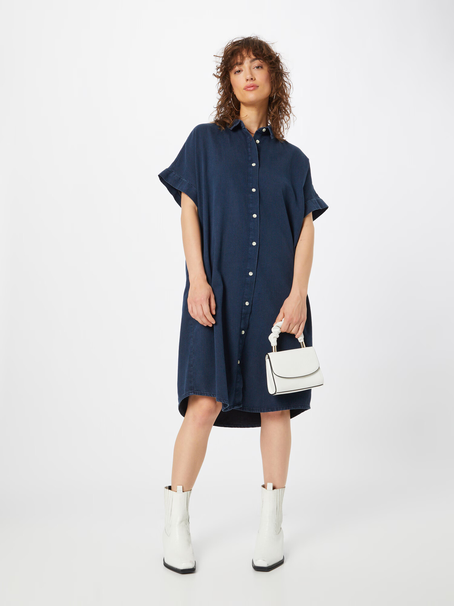 Monki Rochie tip bluză bleumarin - Pled.ro