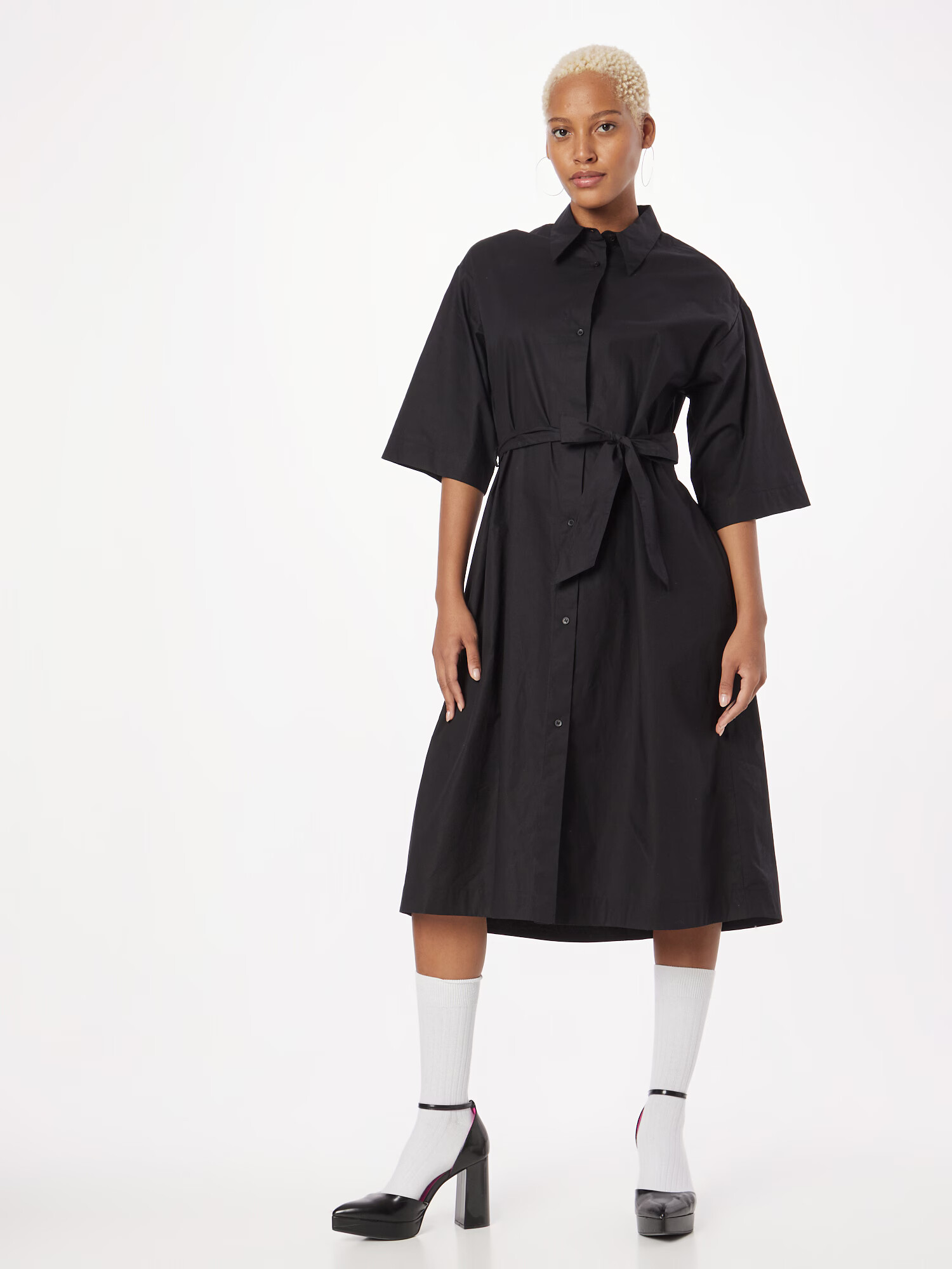 Monki Rochie tip bluză negru - Pled.ro