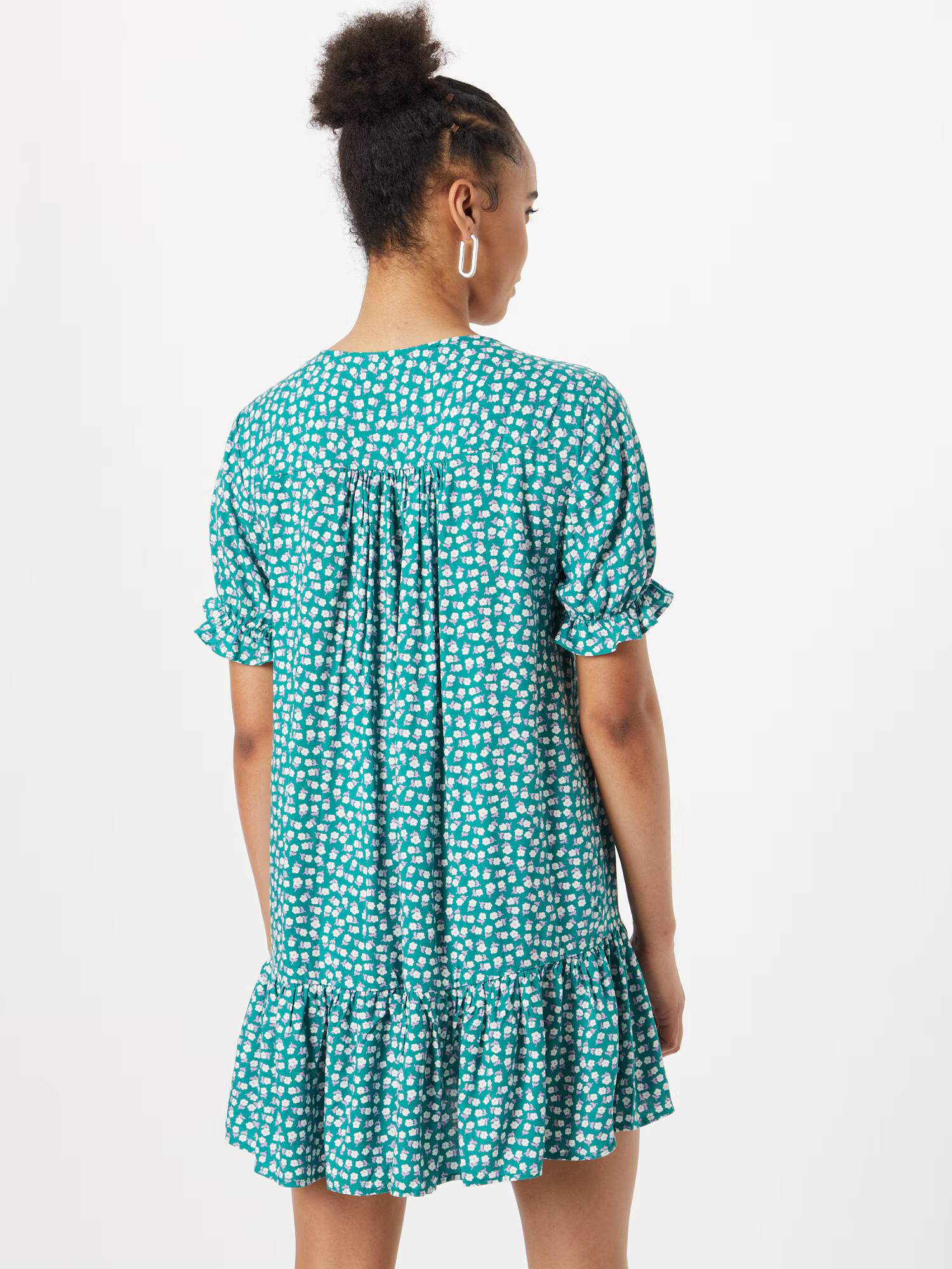 Monki Rochie tip bluză verde jad / mov pastel / alb - Pled.ro