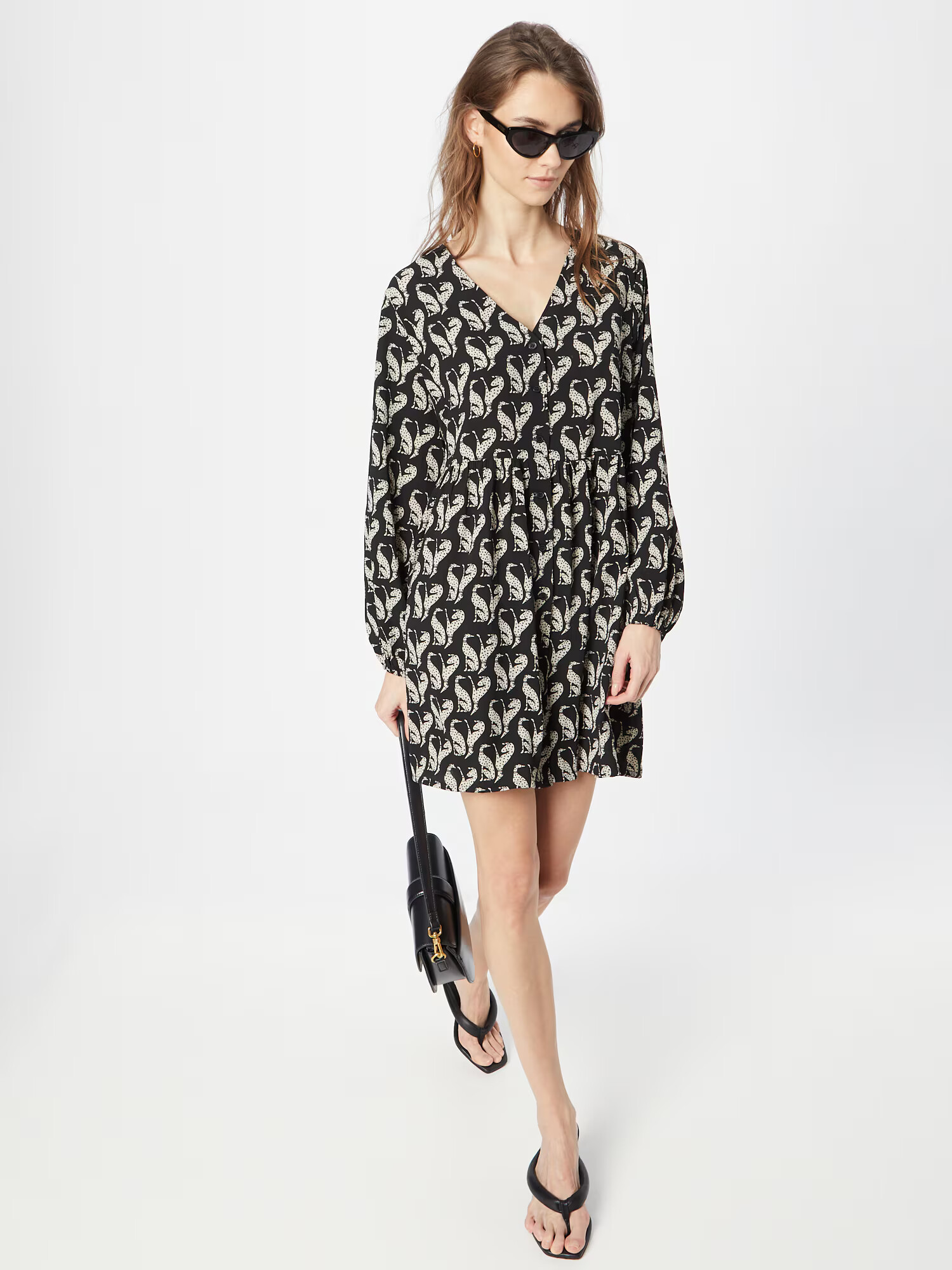 Monki Rochie crem / negru - Pled.ro