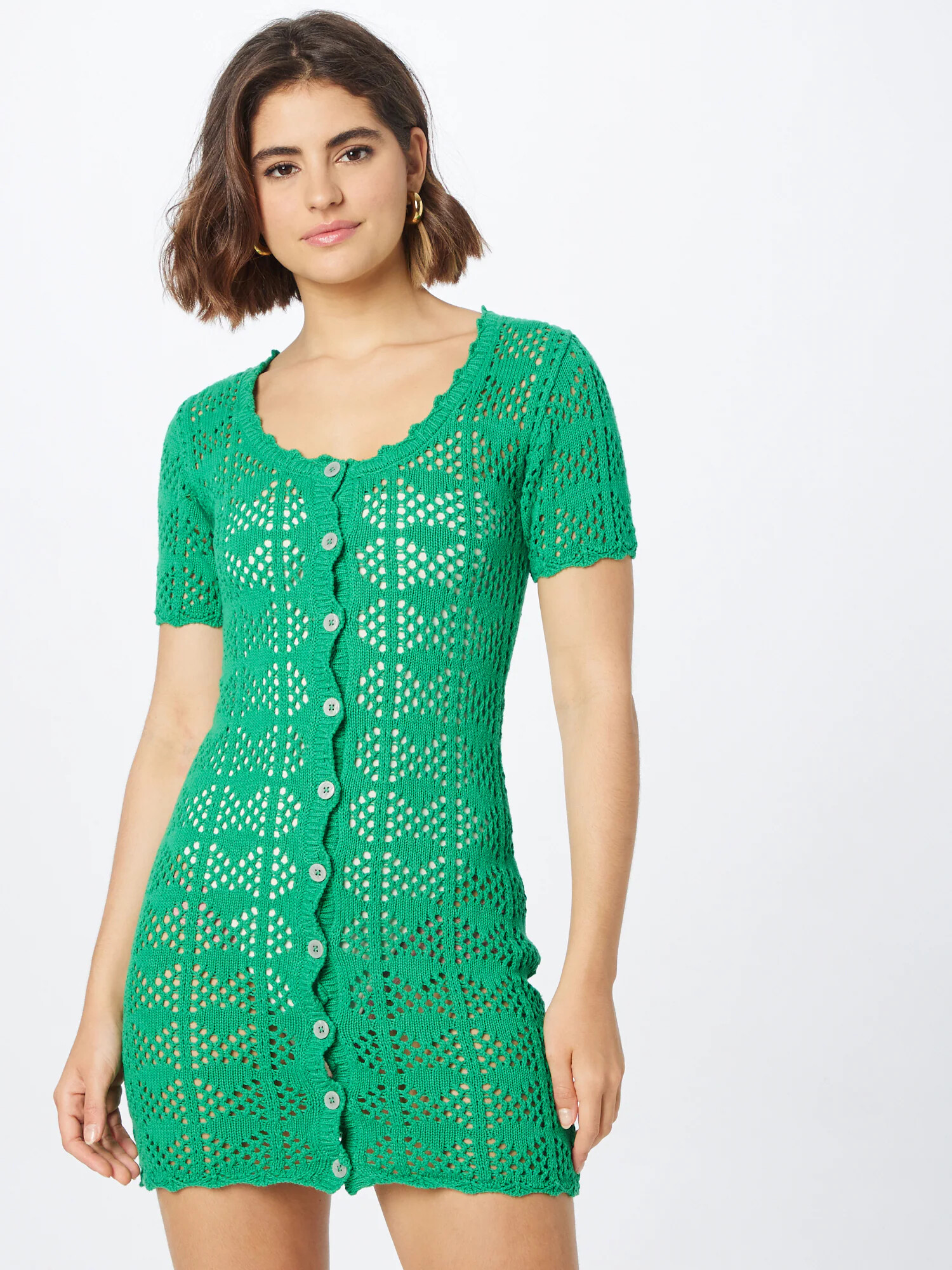 Monki Rochie tricotat verde jad - Pled.ro