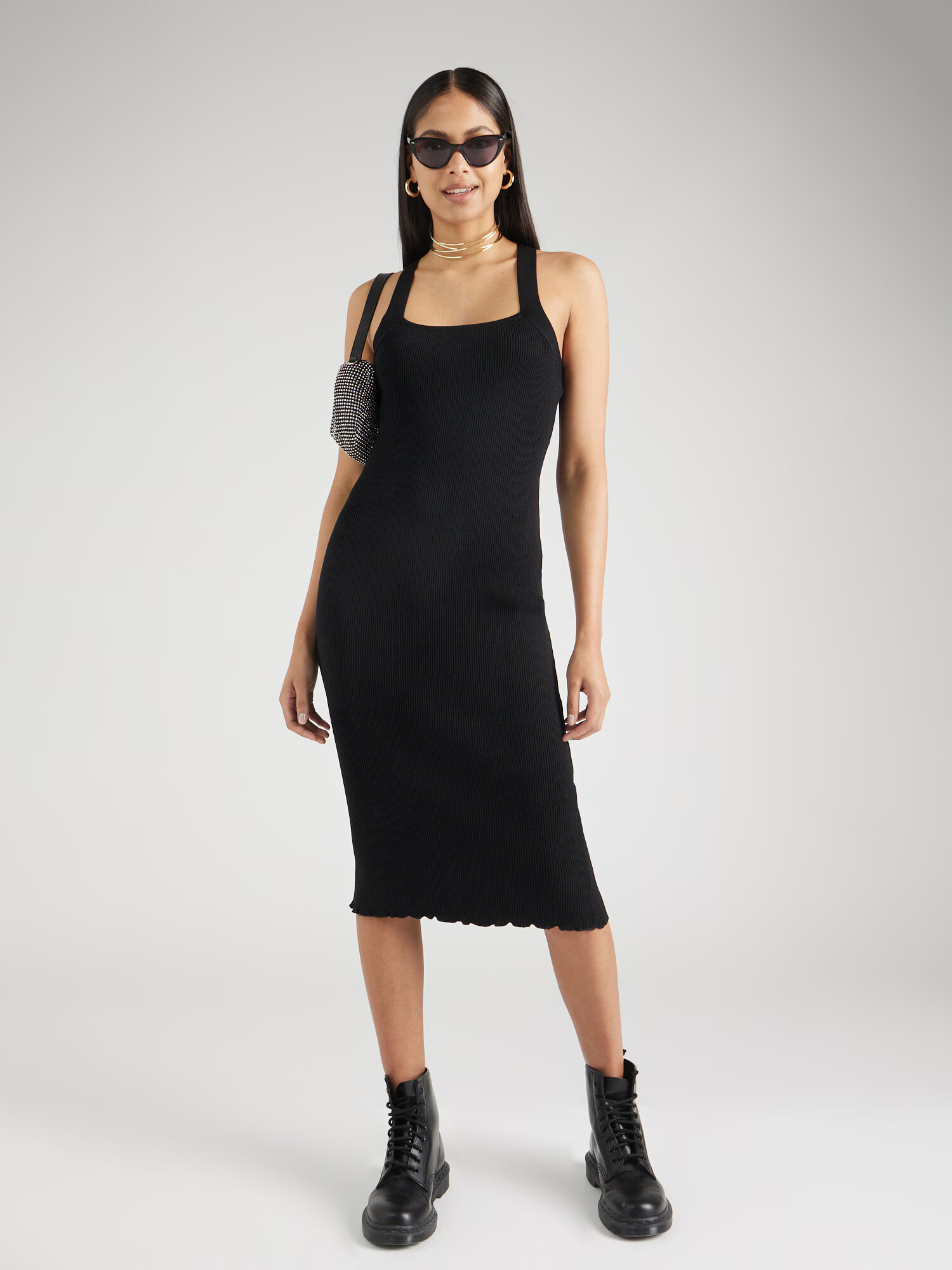 Monki Rochie tricotat negru - Pled.ro