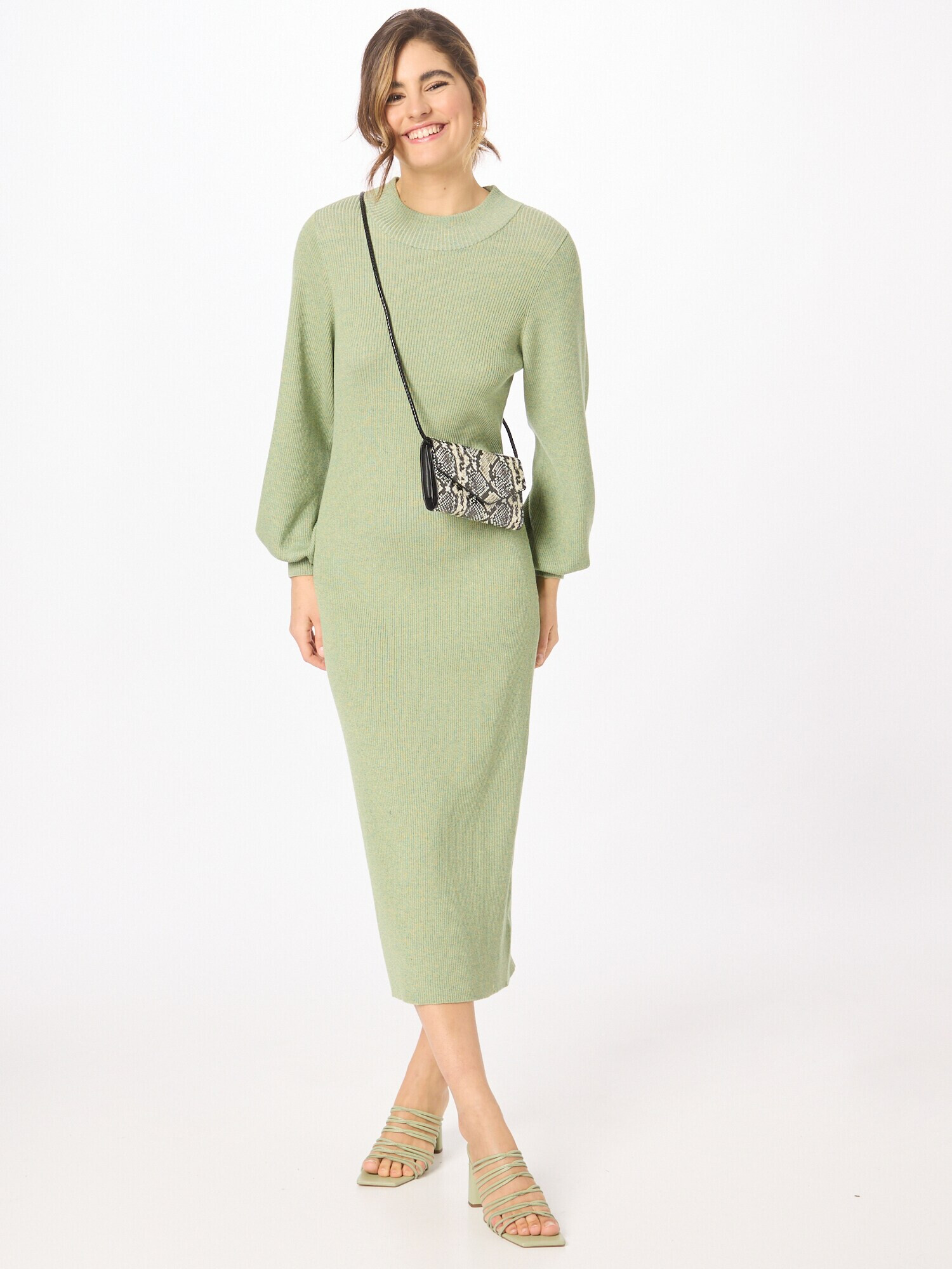 Monki Rochie tricotat verde - Pled.ro