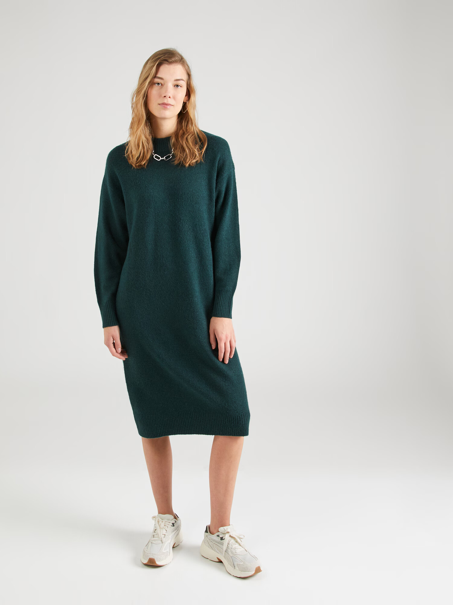 Monki Rochie tricotat verde smarald - Pled.ro