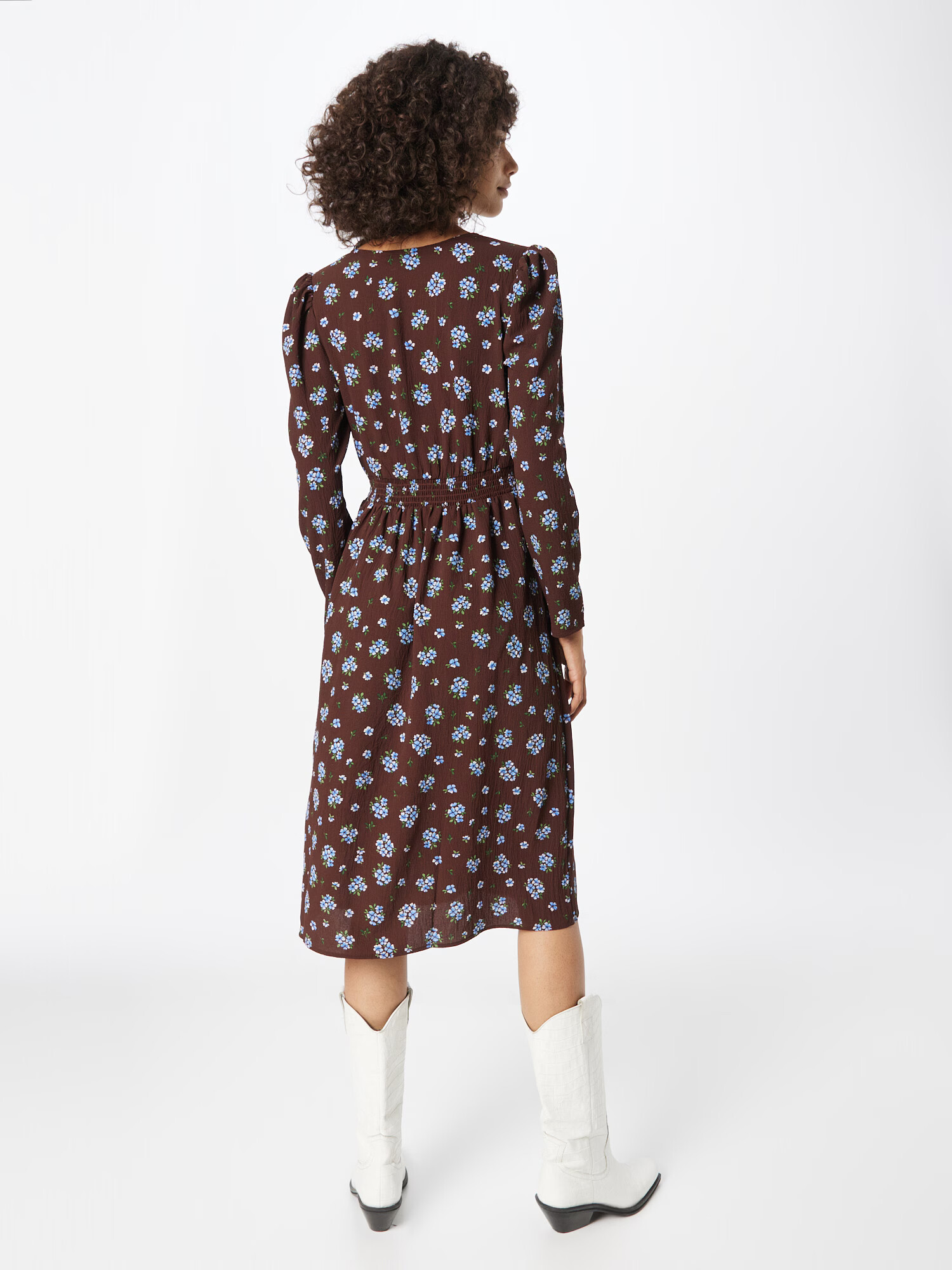 Monki Rochie albastru / maro / alb - Pled.ro