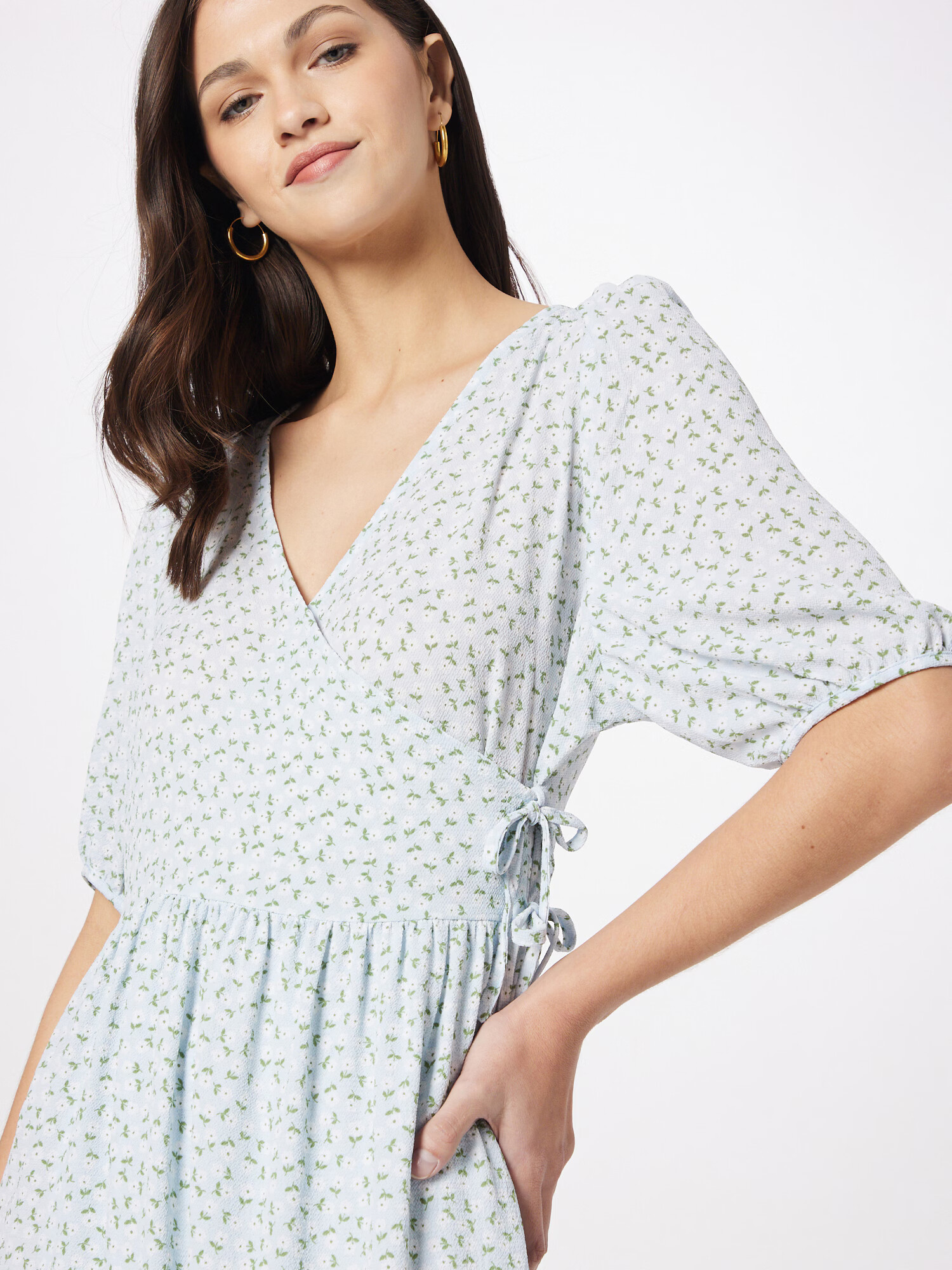 Monki Rochie albastru deschis / verde / alb - Pled.ro