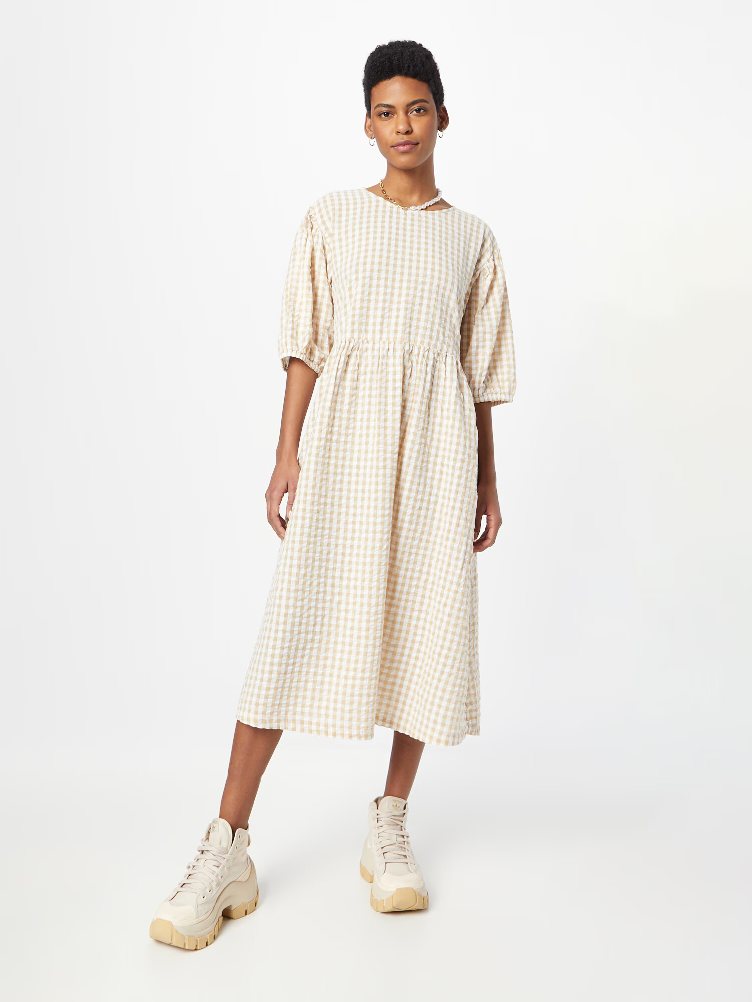 Monki Rochie bej / bej deschis / alb - Pled.ro