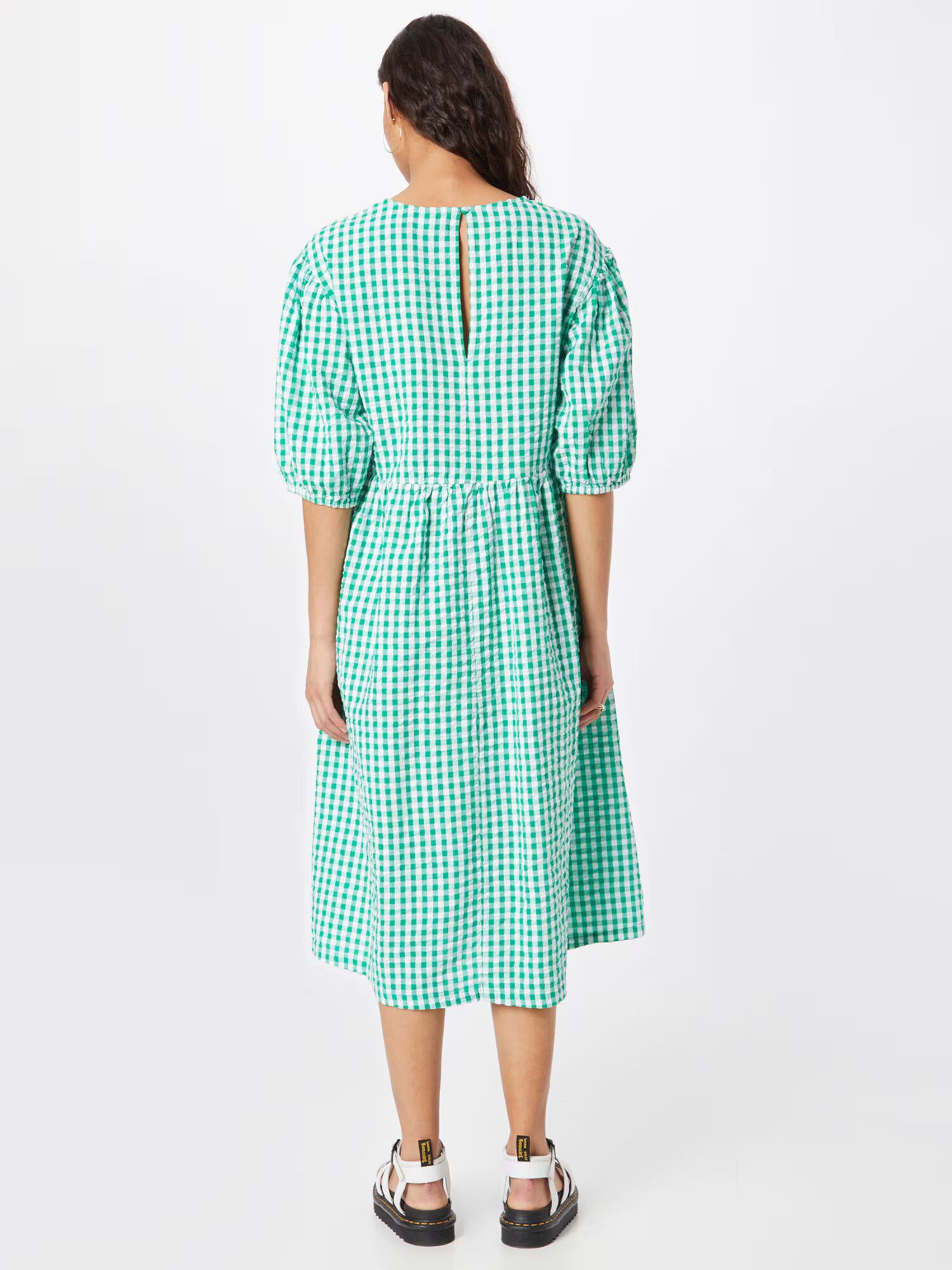 Monki Rochie verde / alb - Pled.ro