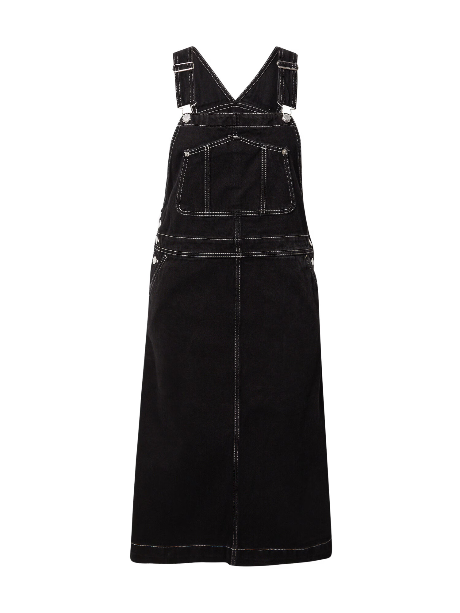 Monki Salopetă rochie scurtă negru denim - Pled.ro