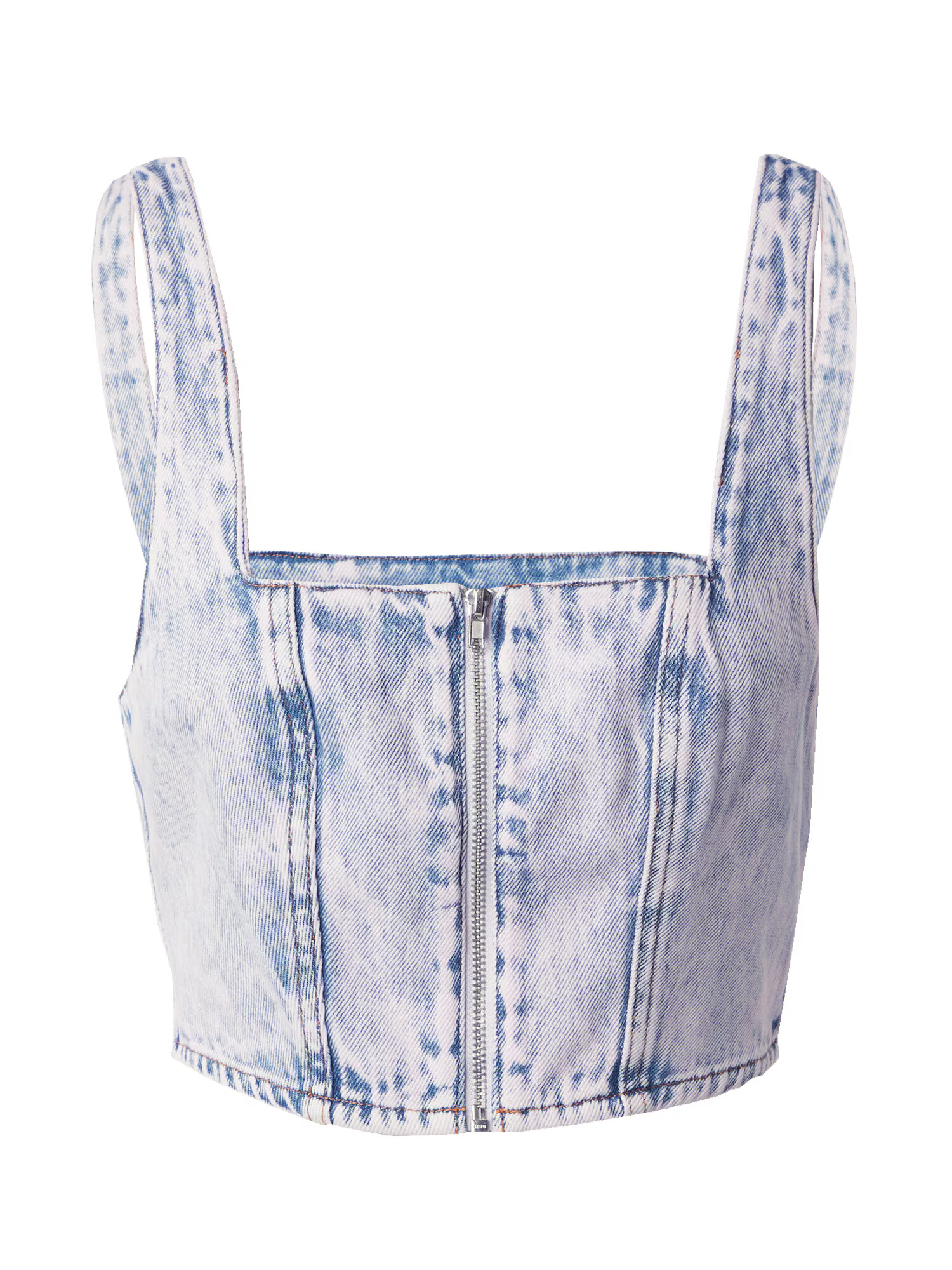 Monki Top albastru denim - Pled.ro