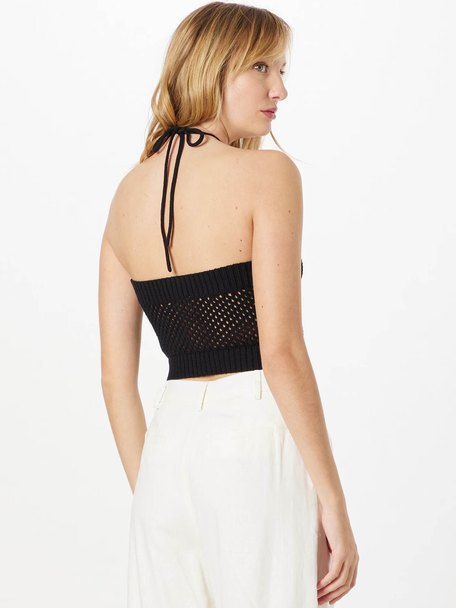 Monki Top brodat negru - Pled.ro