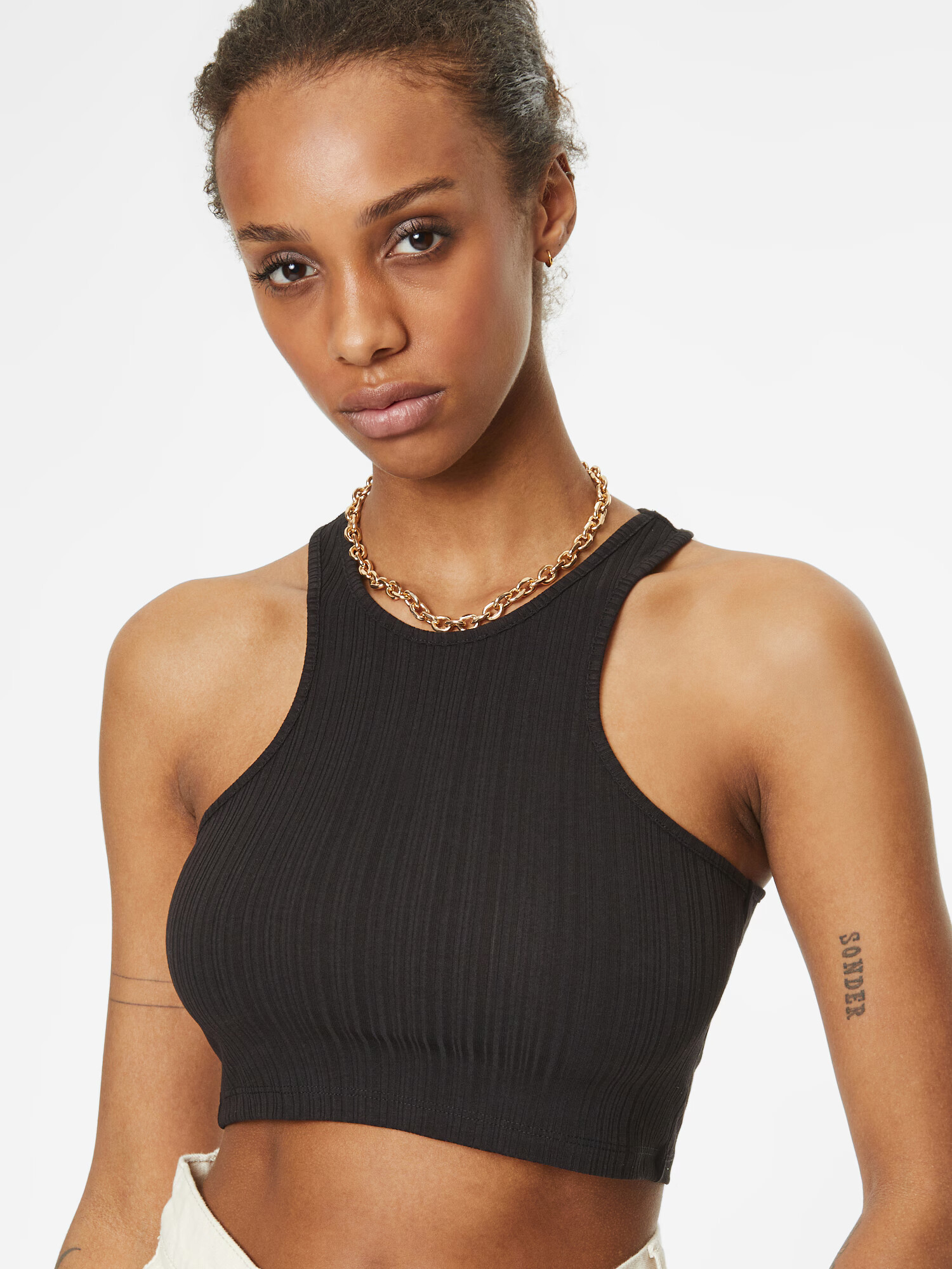 Monki Top negru - Pled.ro