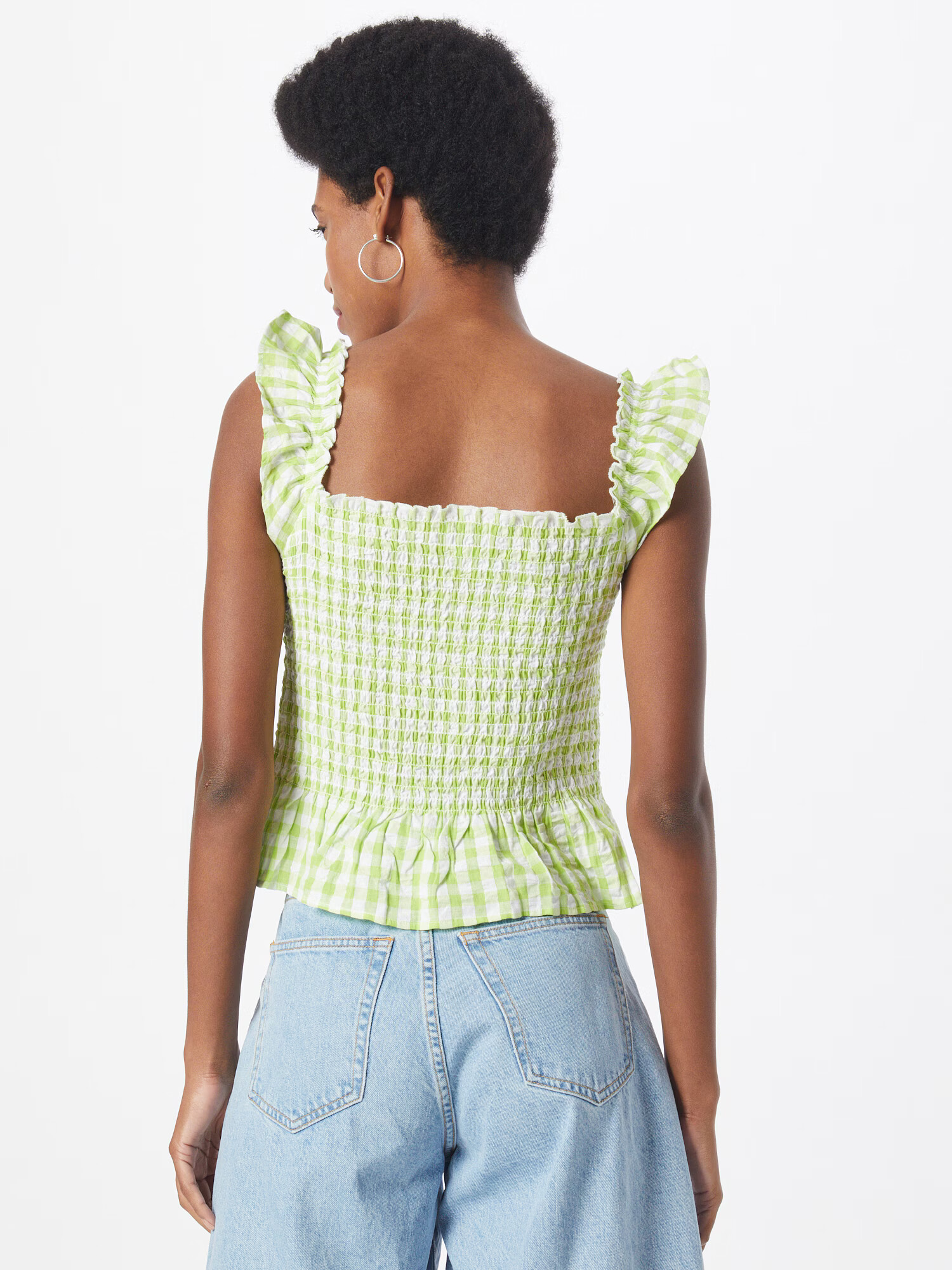 Monki Top verde deschis / alb - Pled.ro