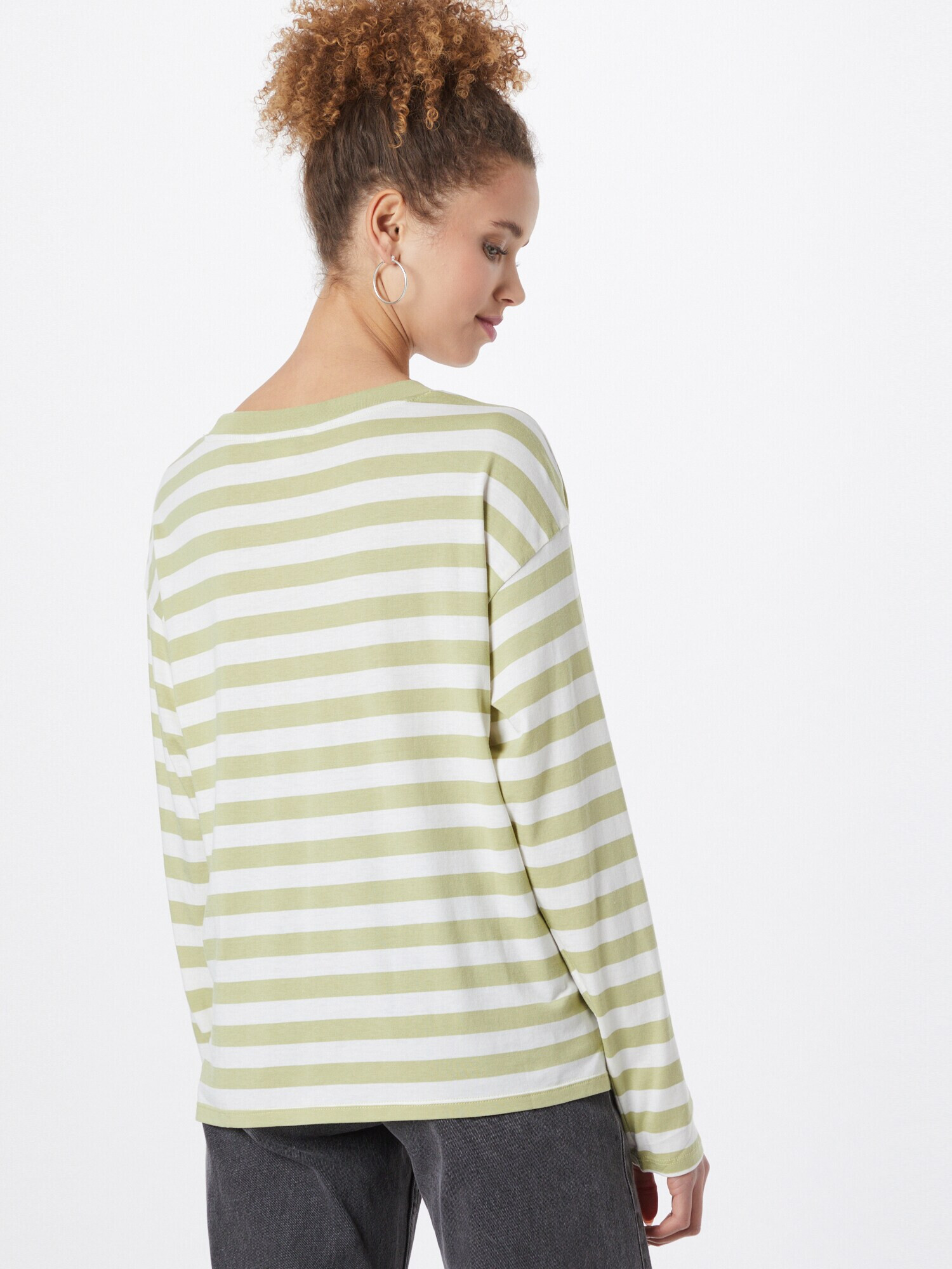 Monki Tricou verde stuf / alb - Pled.ro