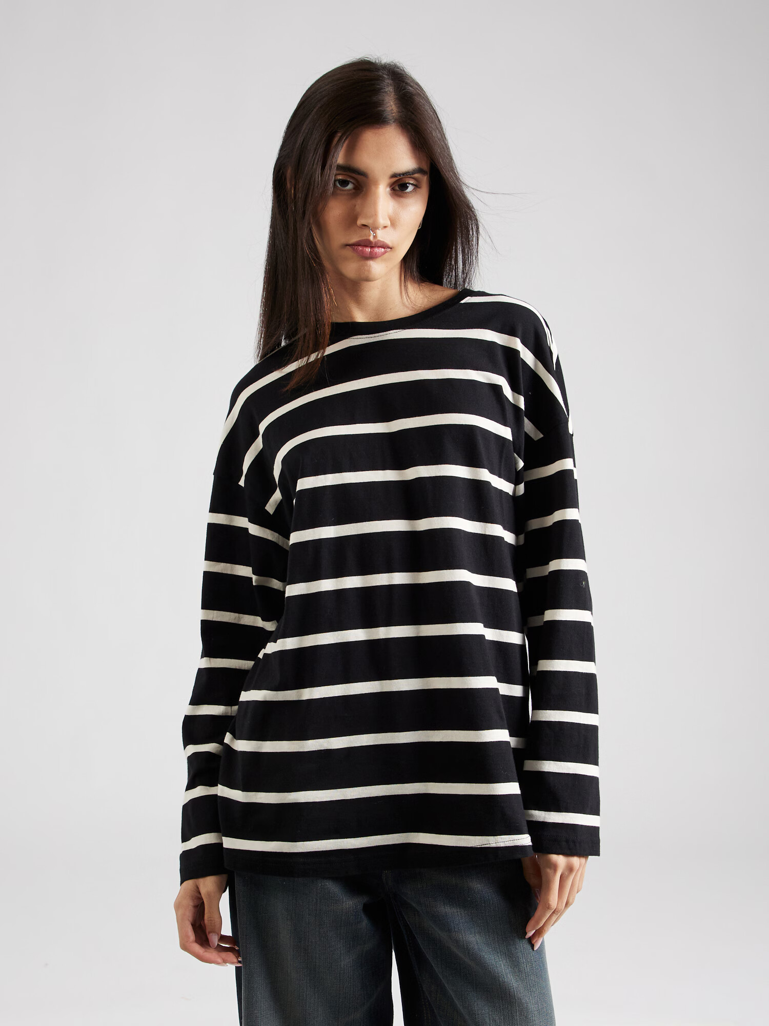 Monki Tricou negru / alb - Pled.ro