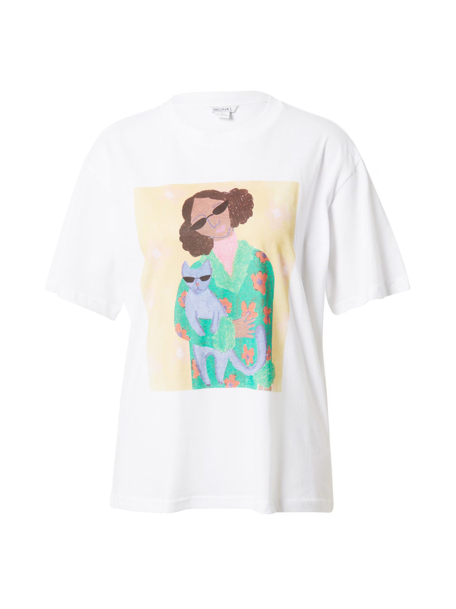 Monki Tricou albastru deschis / galben / verde / alb - Pled.ro