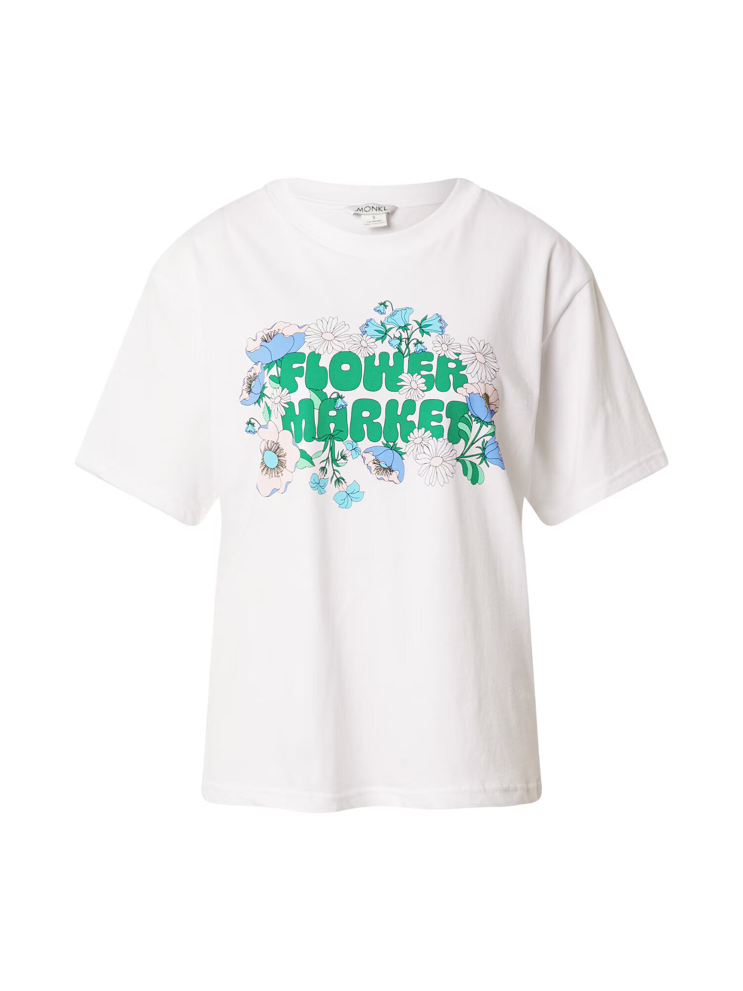 Monki Tricou 'Tovi' albastru deschis / verde smarald / negru / alb - Pled.ro