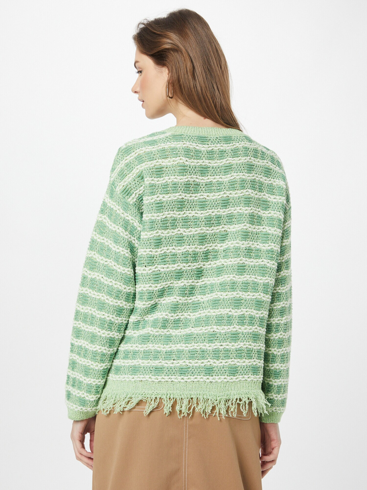 MORE & MORE Pulover 'Jacquard' crem / verde pastel - Pled.ro